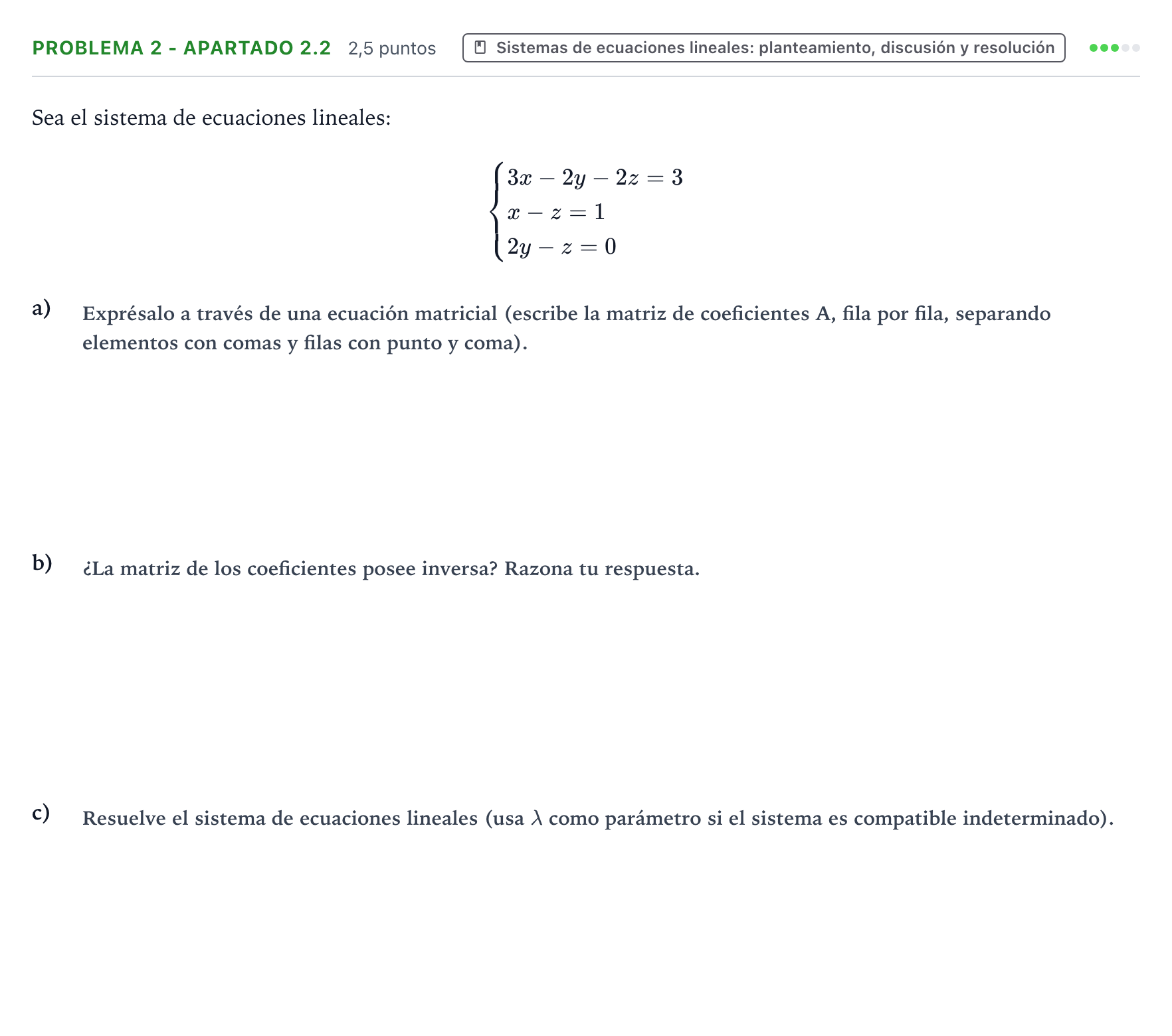 Enunciado: Problema 2 - Apartado 2.2 · Matemáticas aplicadas a las Ciencias Sociales II PAU País Vasco Extraordinaria 2025
