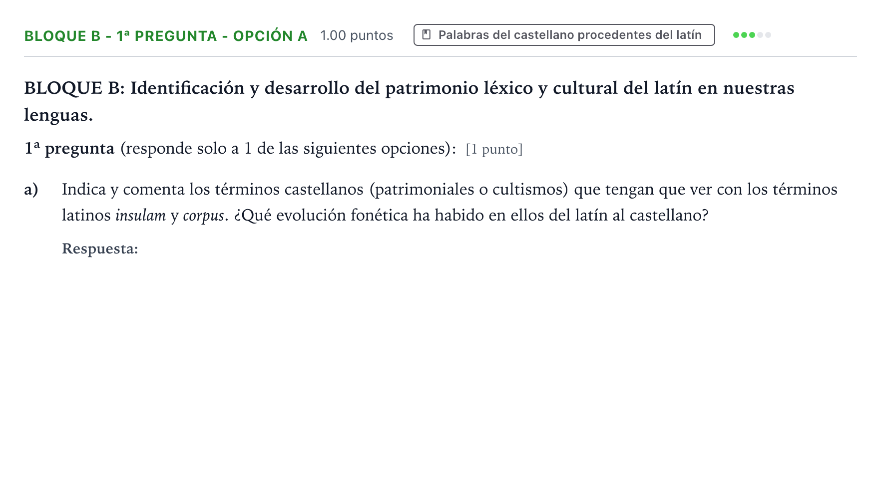 Enunciado: Bloque B - 1ª pregunta - Opción a · Latín II PAU País Vasco Ordinaria 2025