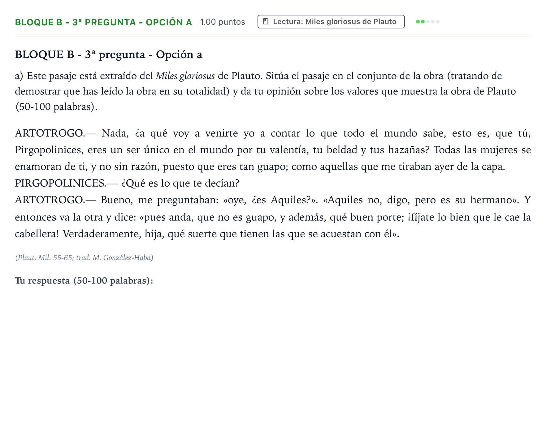 Enunciado: Bloque B - 3ª pregunta - Opción a · Latín II PAU País Vasco Ordinaria 2025