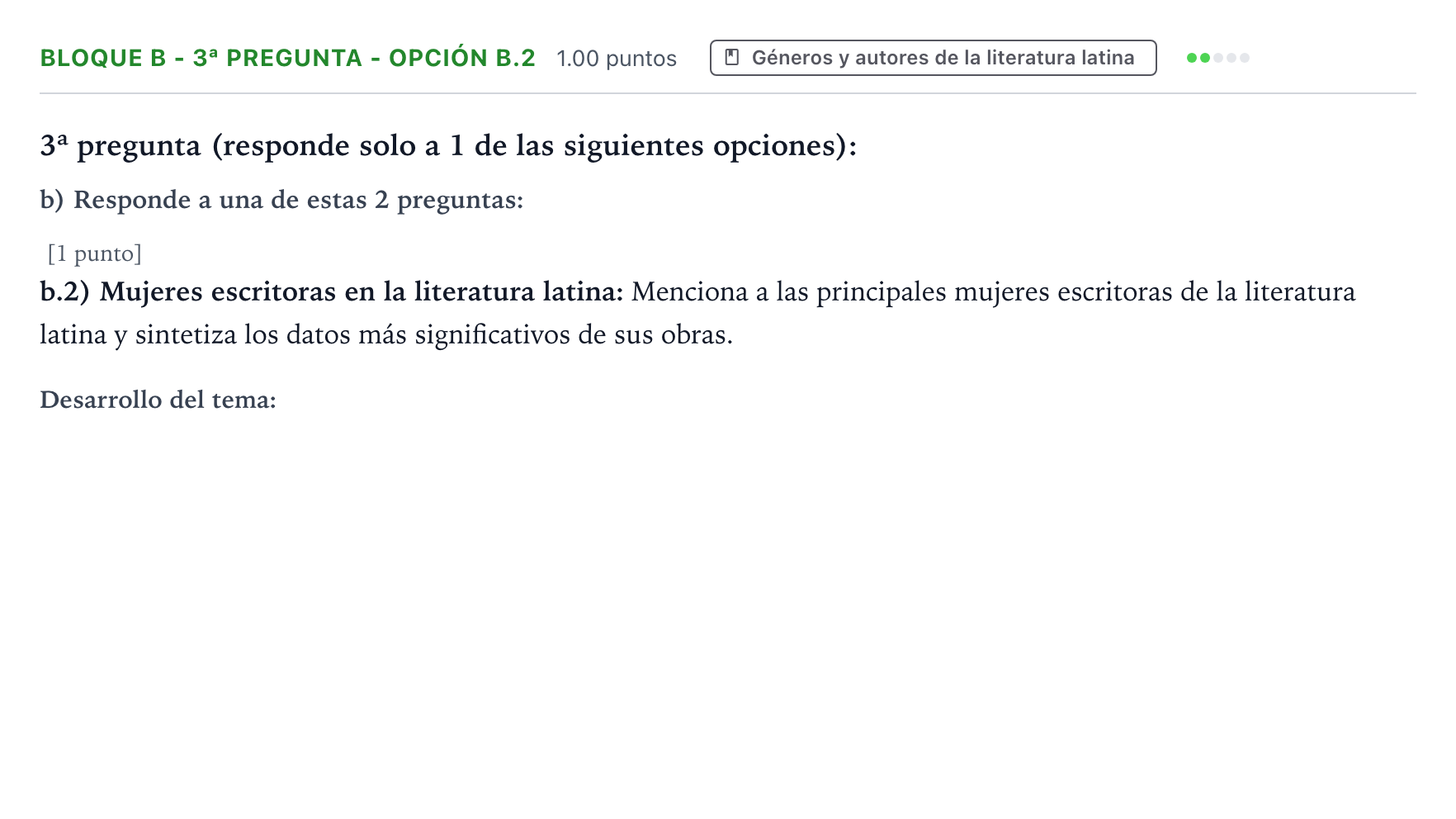 Enunciado: Bloque B - 3ª pregunta - Opción b.2 · Latín II PAU País Vasco Ordinaria 2025