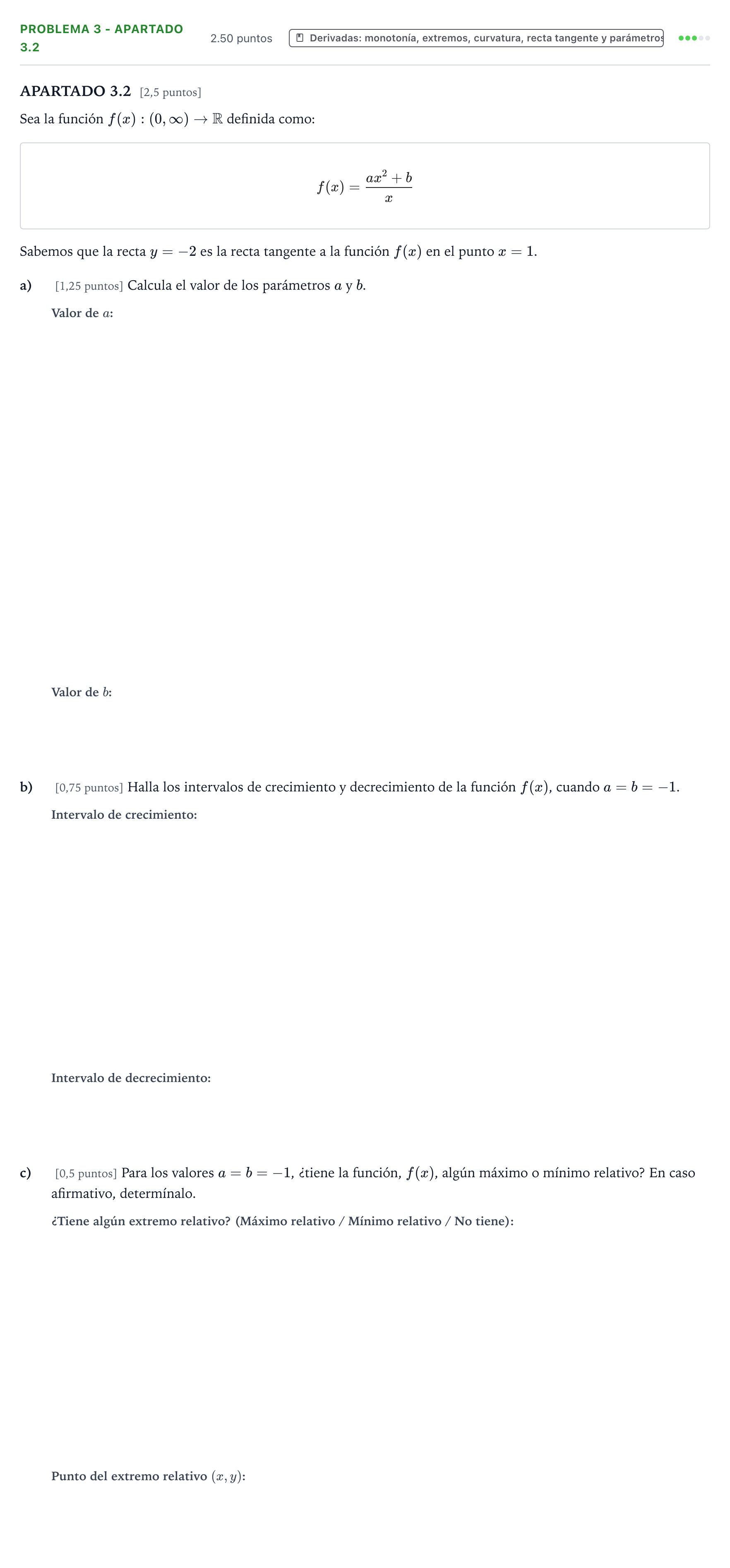 Enunciado: Problema 3 - Apartado 3.2 · Matemáticas aplicadas a las Ciencias Sociales II PAU País Vasco Ordinaria 2025