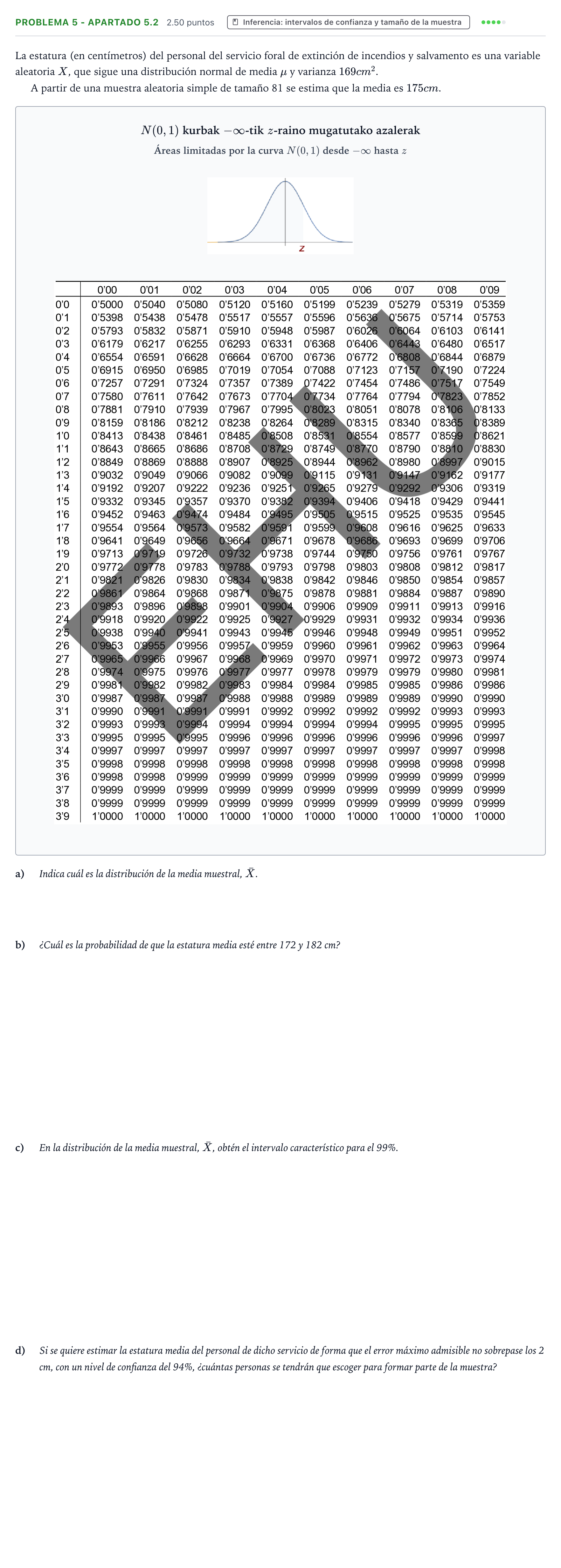 Enunciado: Problema 5 - Apartado 5.2 · Matemáticas aplicadas a las Ciencias Sociales II PAU País Vasco Ordinaria 2025