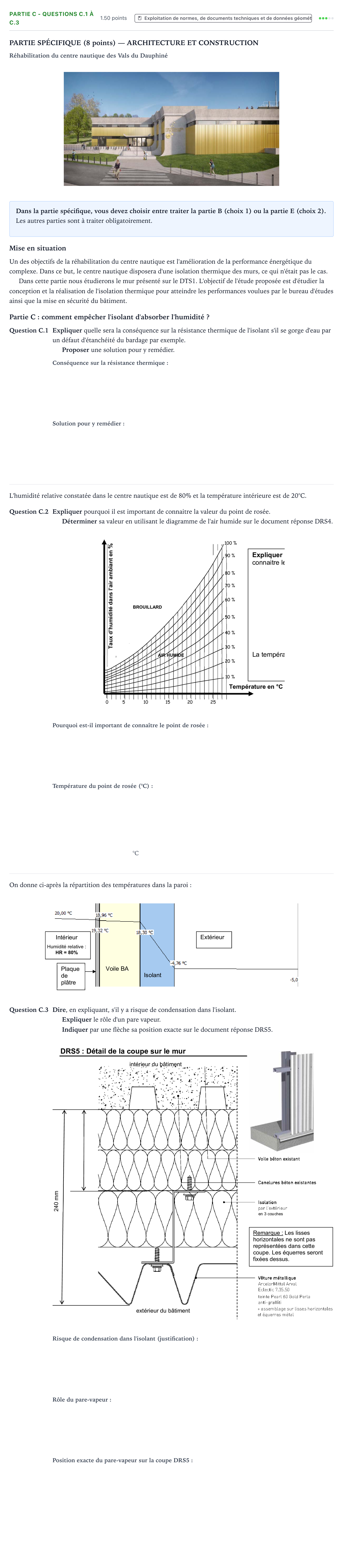 Énoncé: Partie C - Questions C.1 à C.3 · Bac STI2D Ingénierie, Innovation et Développement Durable Métropole Candidat libre - AC 2021