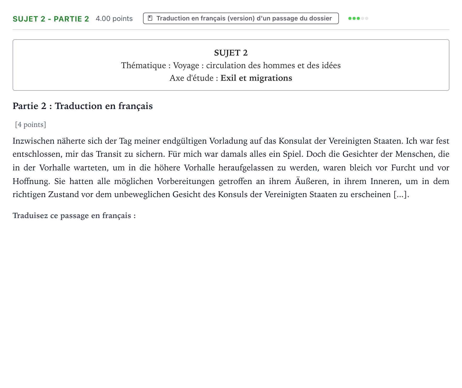 Énoncé: Sujet 2 - Partie 2 · Bac Allemand Métropole Candidat libre 2021 (sujet 2)