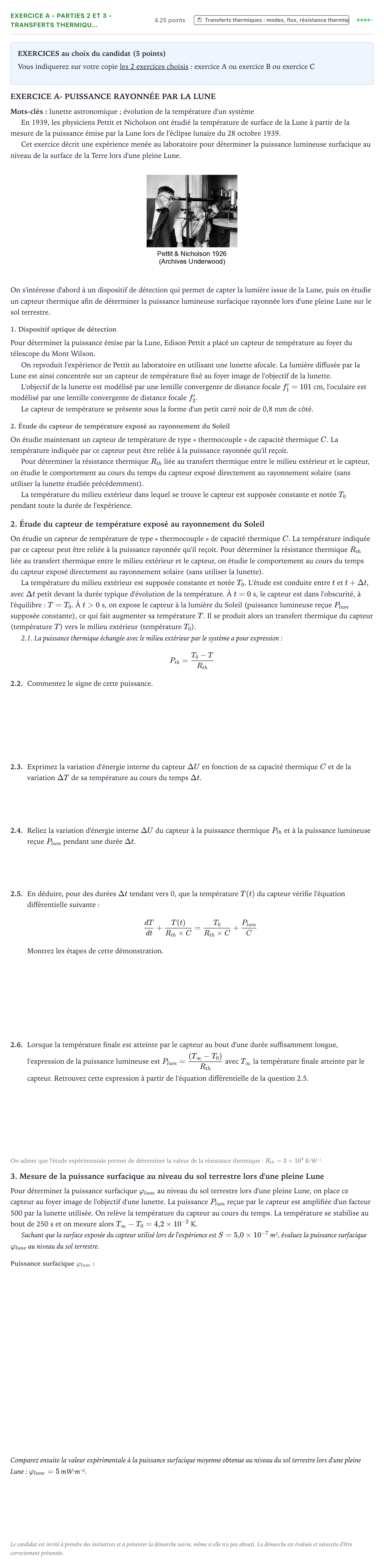 Énoncé: Exercice A - Parties 2 et 3 - Transferts thermiqu… · Bac Physique-Chimie Métropole 1 remplacement 2021