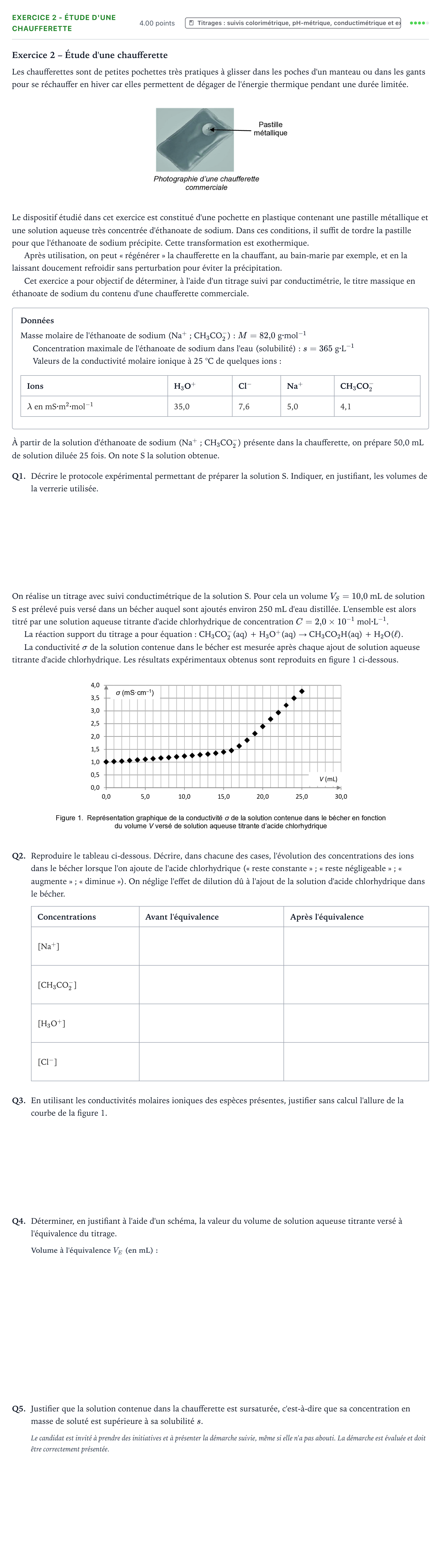 Énoncé: Exercice 2 - Étude d'une chaufferette · Bac Physique-Chimie Métropole 1 remplacement 2023