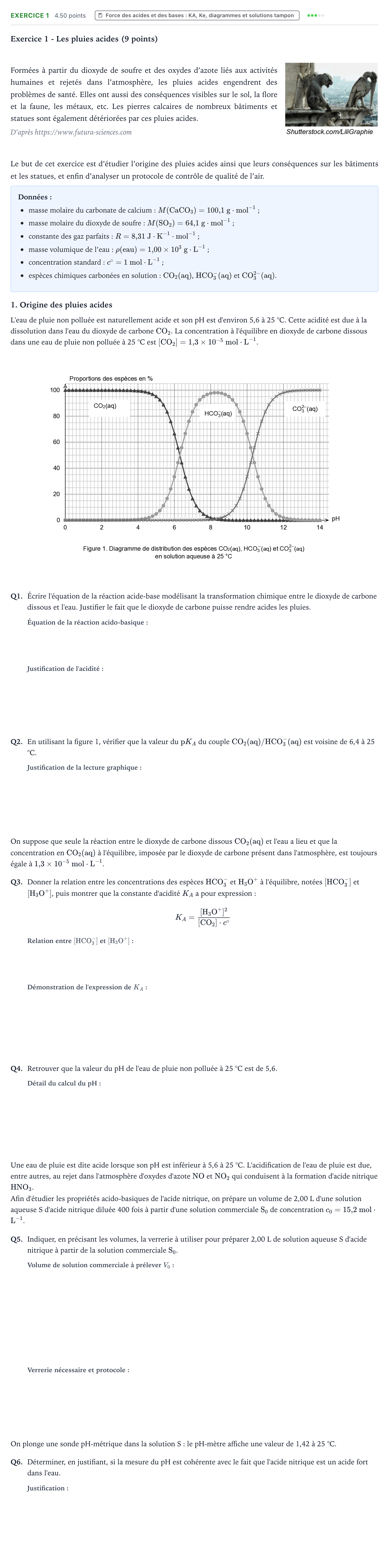 Énoncé: Exercice 1 - Force des acides et des bases · Bac Physique-Chimie Métropole 2 remplacement 2025