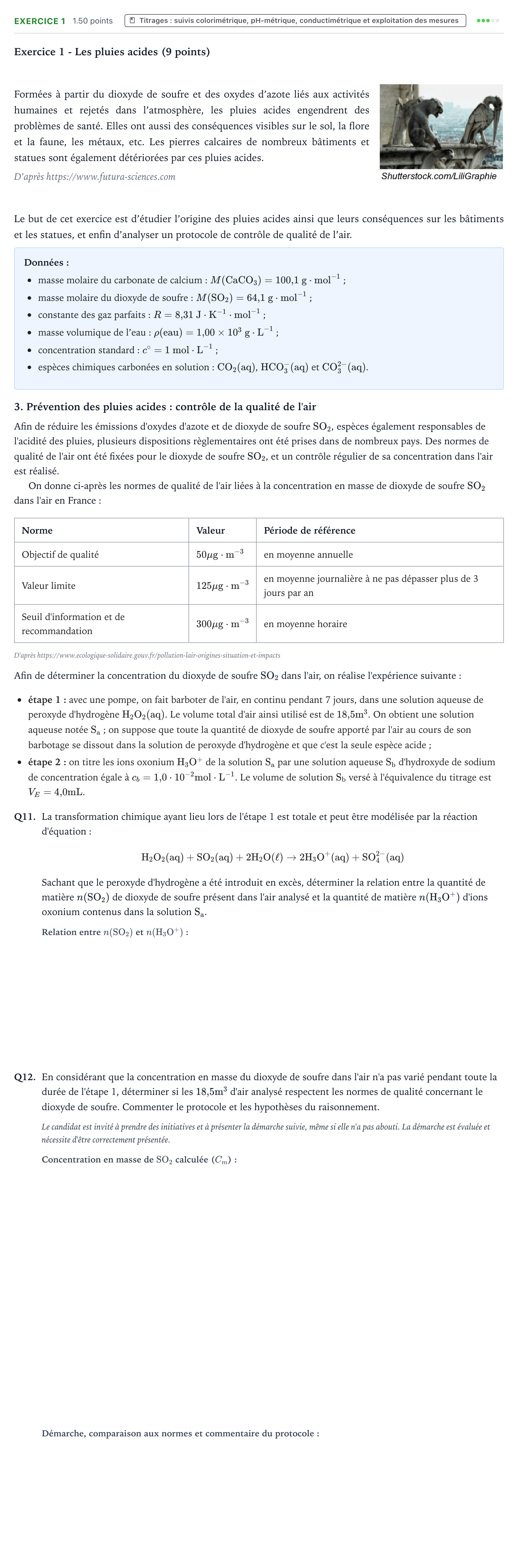 Énoncé: Exercice 1 - Titrages · Bac Physique-Chimie Métropole 2 remplacement 2025