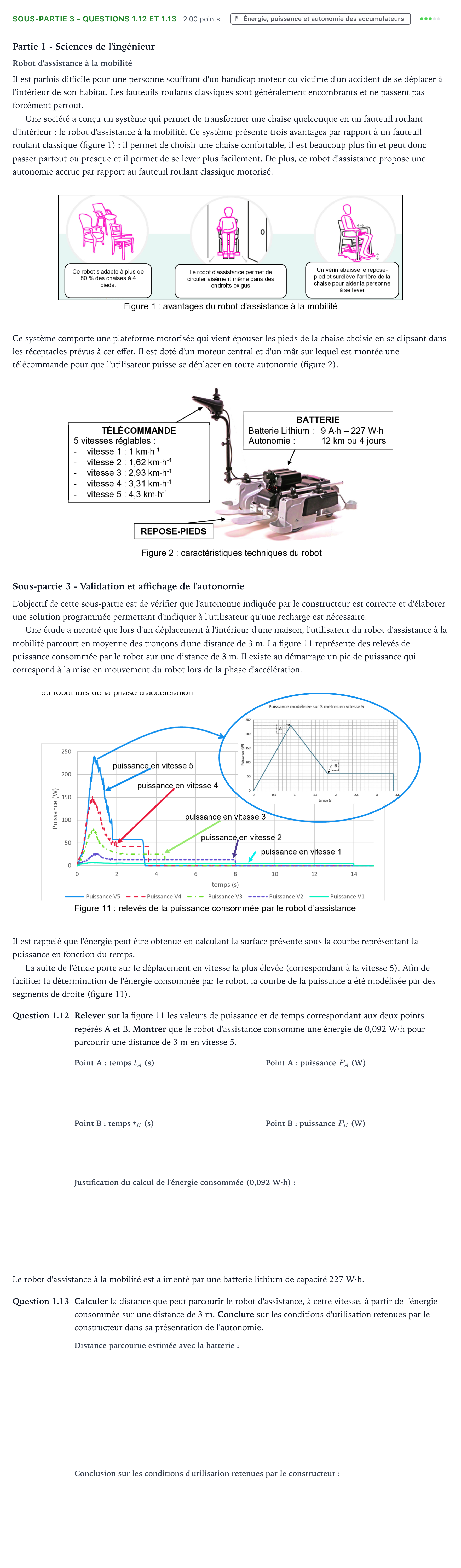 Énoncé: Exercice Sous-partie 3 - Questions 1.12 et 1.13 · Bac Sciences de l'Ingénieur Métropole 1 remplacement 2025