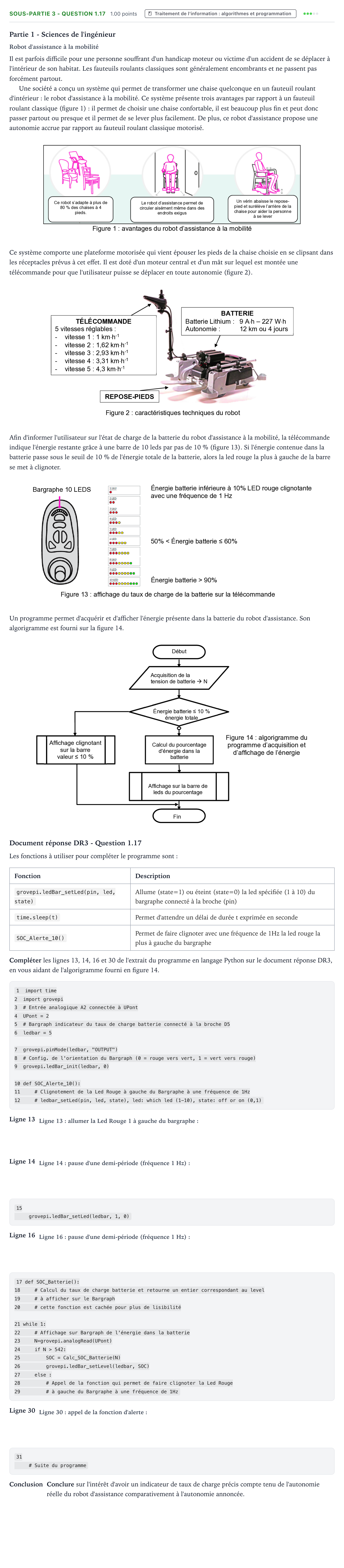 Énoncé: Exercice Sous-partie 3 - Question 1.17 · Bac Sciences de l'Ingénieur Métropole 1 remplacement 2025