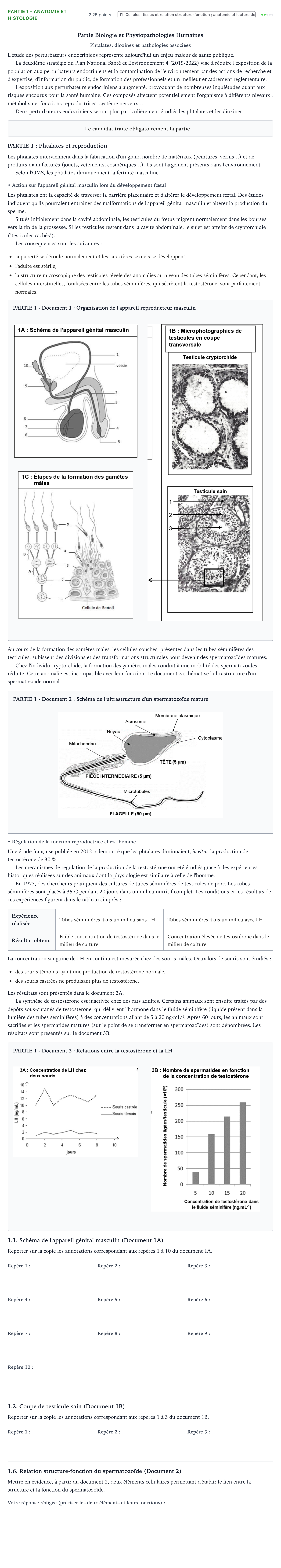 Énoncé: Partie 1 - Anatomie et histologie · Bac ST2S Chimie, Biologie et Physiopathologie Humaines Métropole Candidat libre 2021