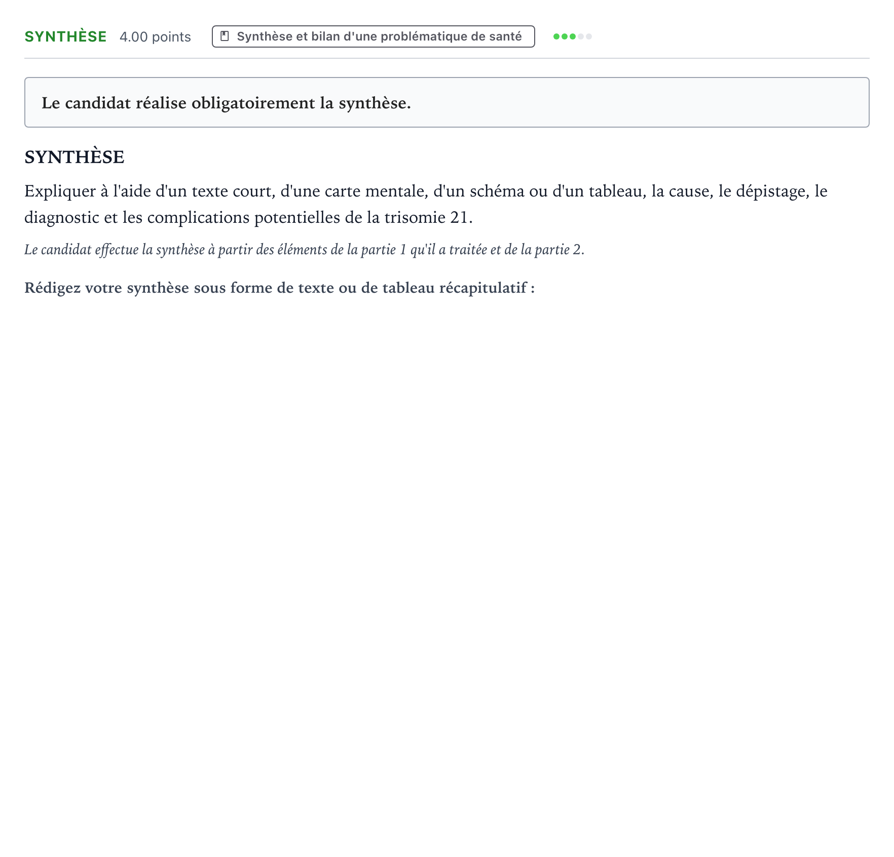 Énoncé: Exercice Synthèse · Bac ST2S Chimie, Biologie et Physiopathologie Humaines Métropole remplacement 2021