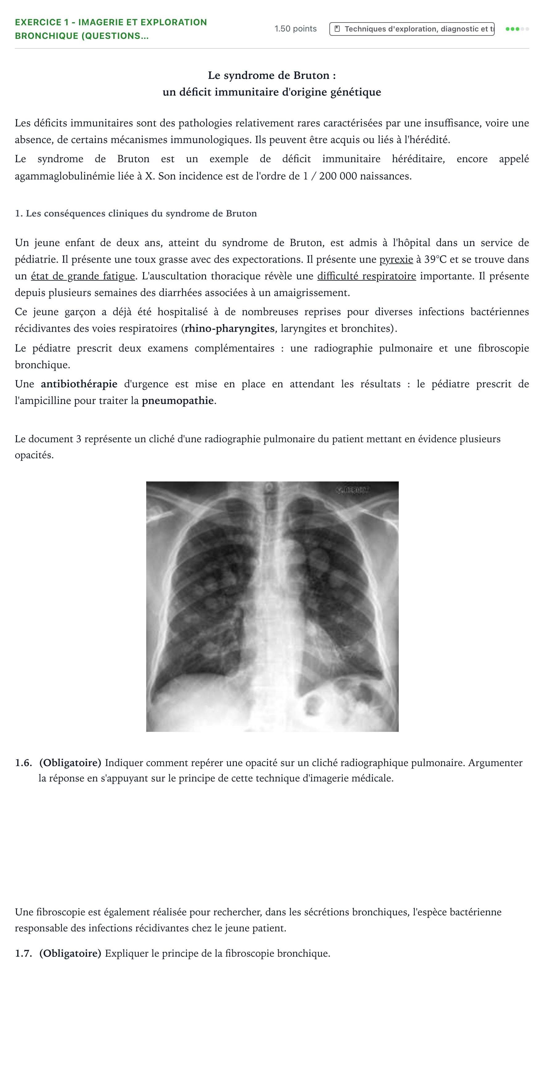 Énoncé: Exercice 1 - Imagerie et exploration bronchique (questions… · Bac ST2S Chimie, Biologie et Physiopathologie Humaines Métropole remplacement 2022