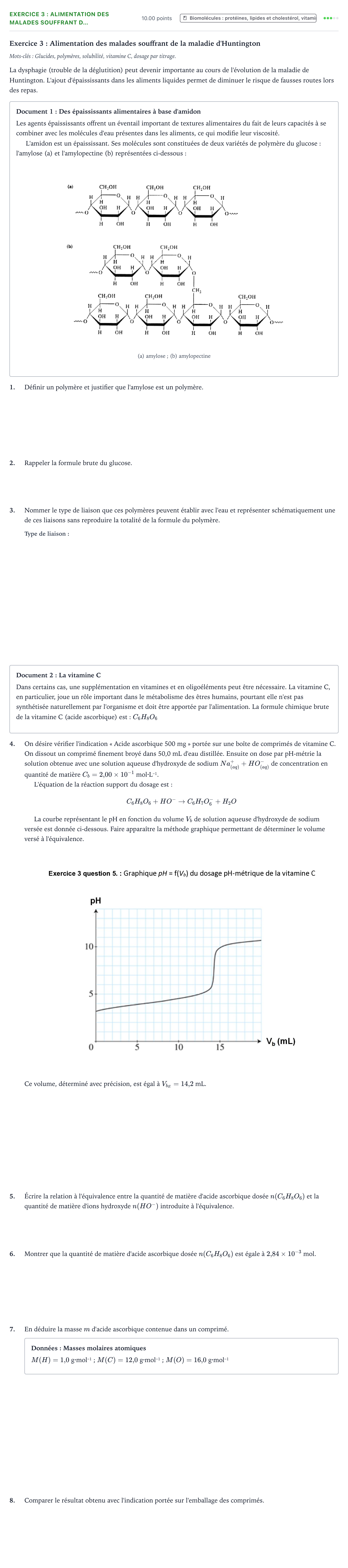 Énoncé: Exercice 3 : Alimentation des malades souffrant d… · Bac ST2S Chimie, Biologie et Physiopathologie Humaines Métropole remplacement 2022