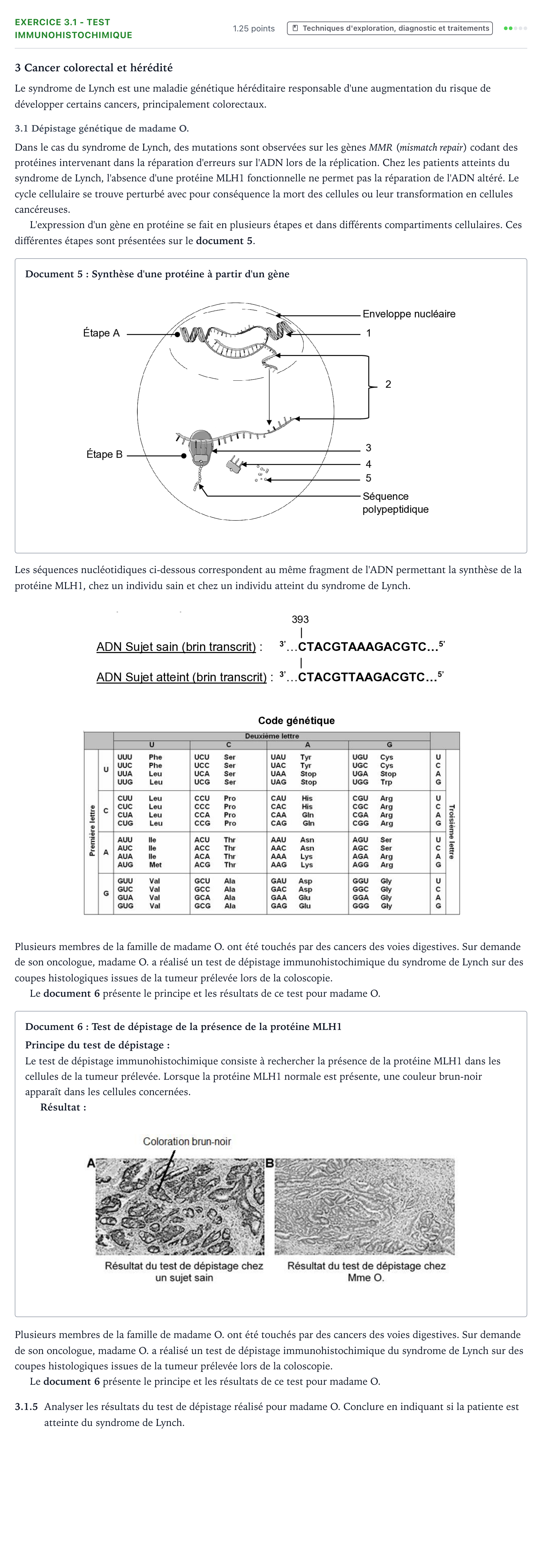 Énoncé: Exercice 3.1 - Test immunohistochimique · Bac ST2S Chimie, Biologie et Physiopathologie Humaines Métropole remplacement 2024