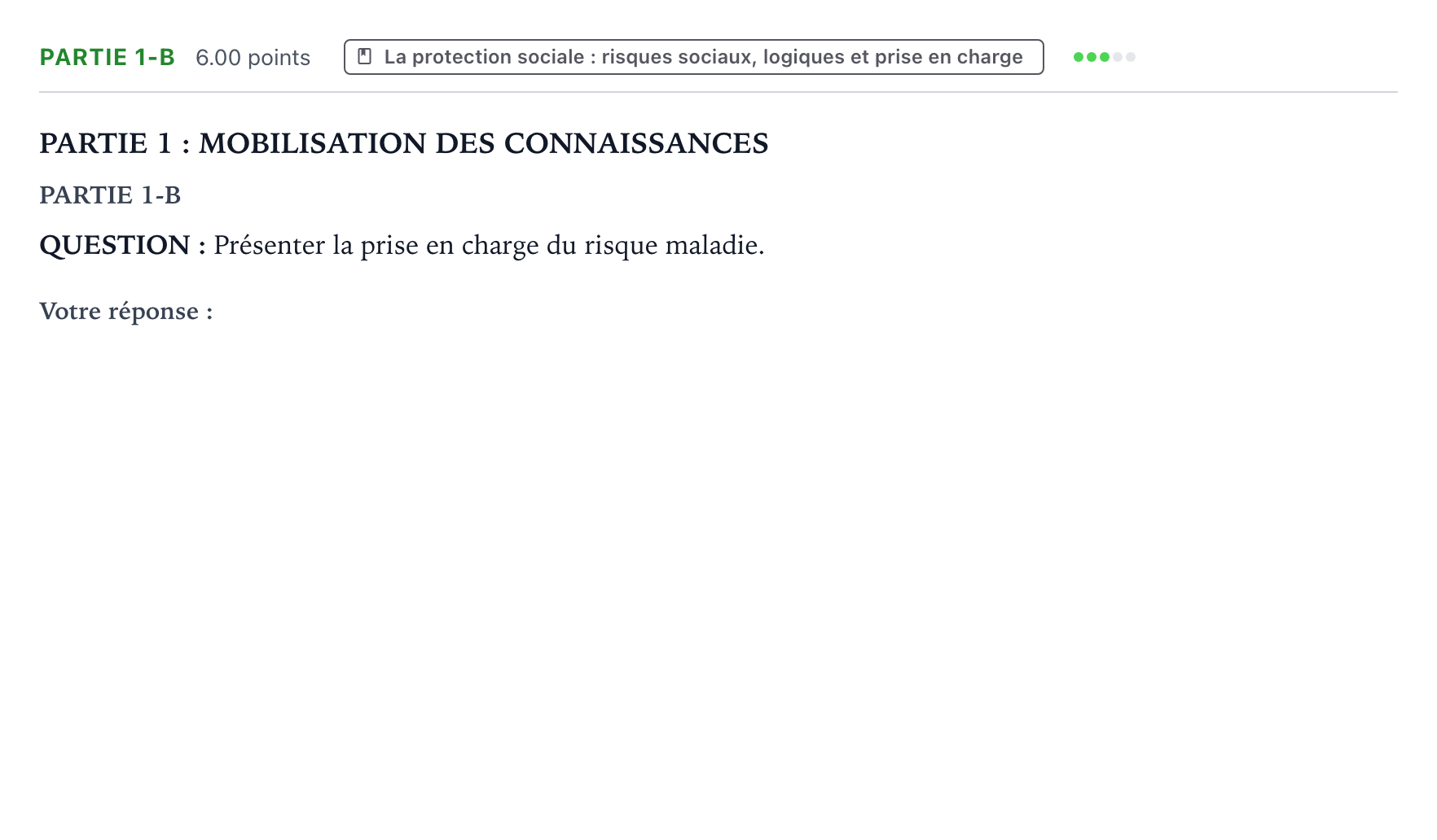 Énoncé: Partie 1-B · Bac ST2S Sciences et Techniques Sanitaires et Sociales Métropole Candidat libre 2021
