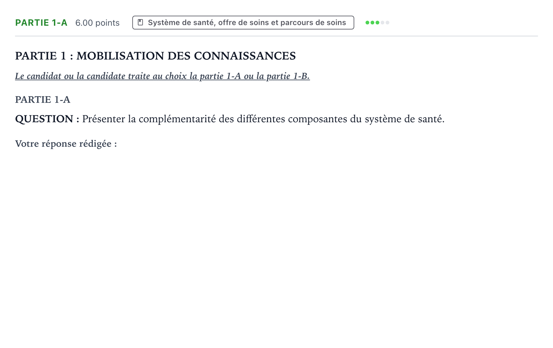 Énoncé: Partie 1-A · Bac ST2S Sciences et Techniques Sanitaires et Sociales Métropole remplacement 2021