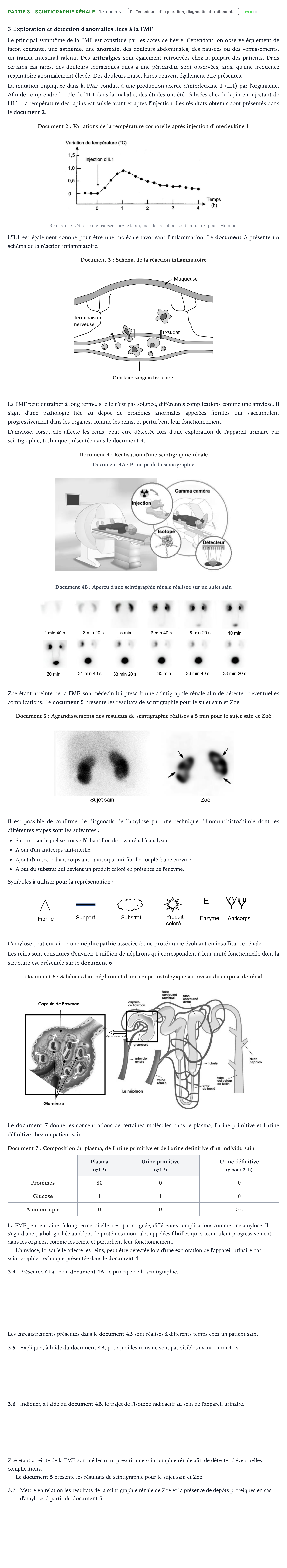 Énoncé: Partie 3 - Scintigraphie rénale · Bac ST2S Chimie, Biologie et Physiopathologie Humaines Métropole remplacement 2026