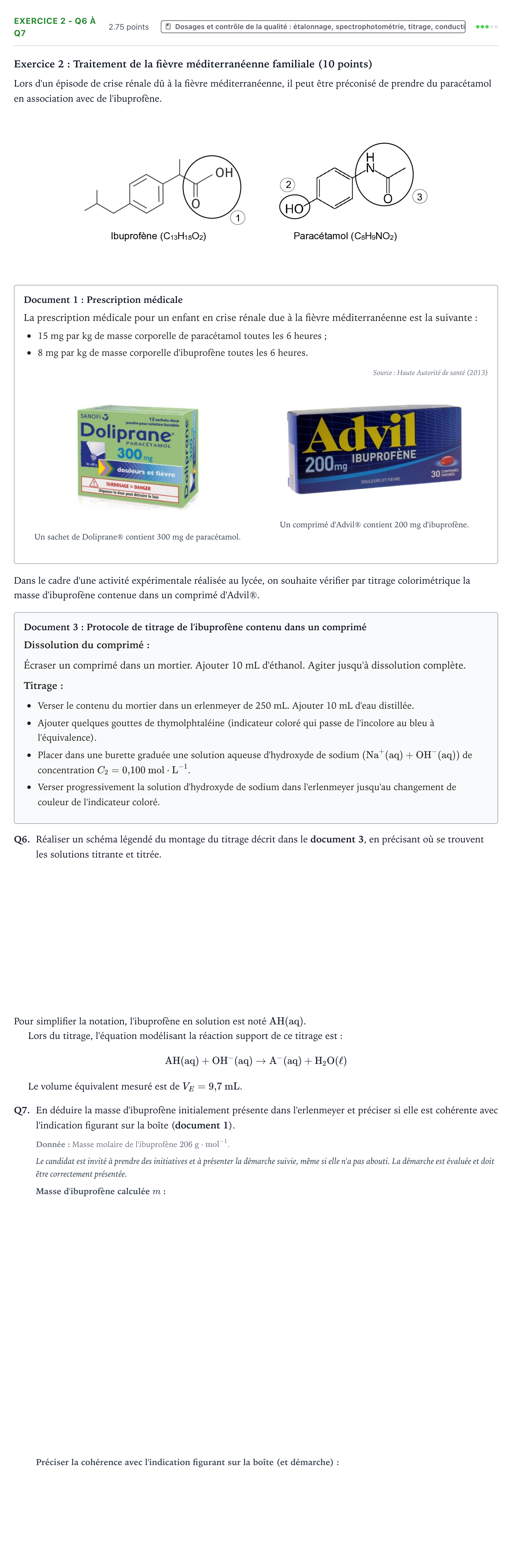 Énoncé: Exercice 2 - Q6 à Q7 · Bac ST2S Chimie, Biologie et Physiopathologie Humaines Métropole remplacement 2026
