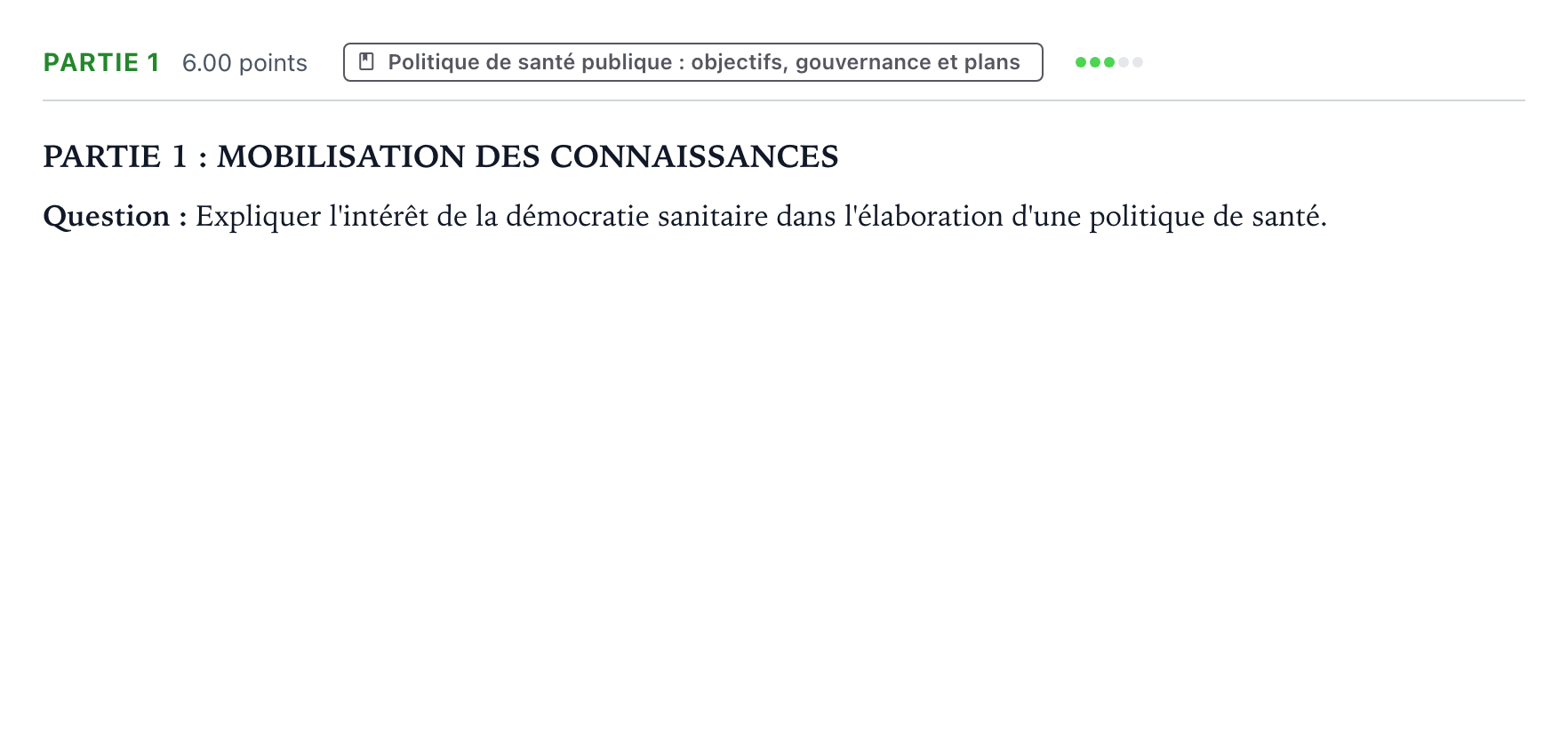 Énoncé: Partie 1 · Bac ST2S Sciences et Techniques Sanitaires et Sociales Métropole remplacement 2024