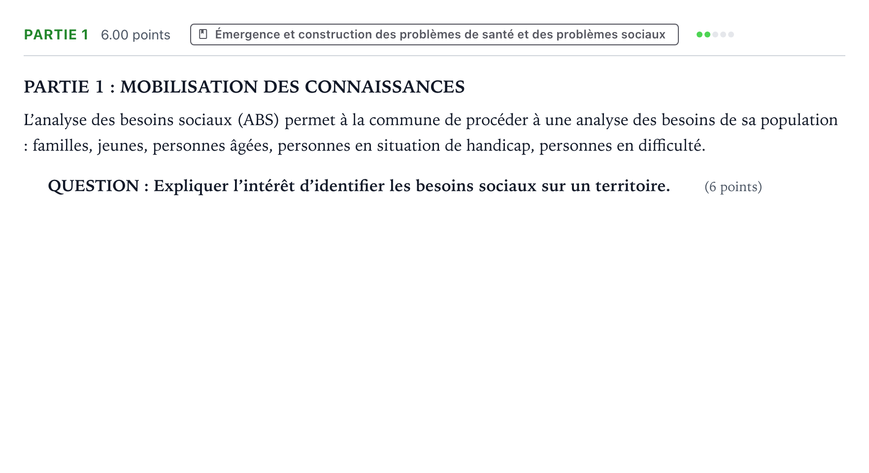 Énoncé: Partie 1 · Bac ST2S Sciences et Techniques Sanitaires et Sociales Métropole remplacement 2025
