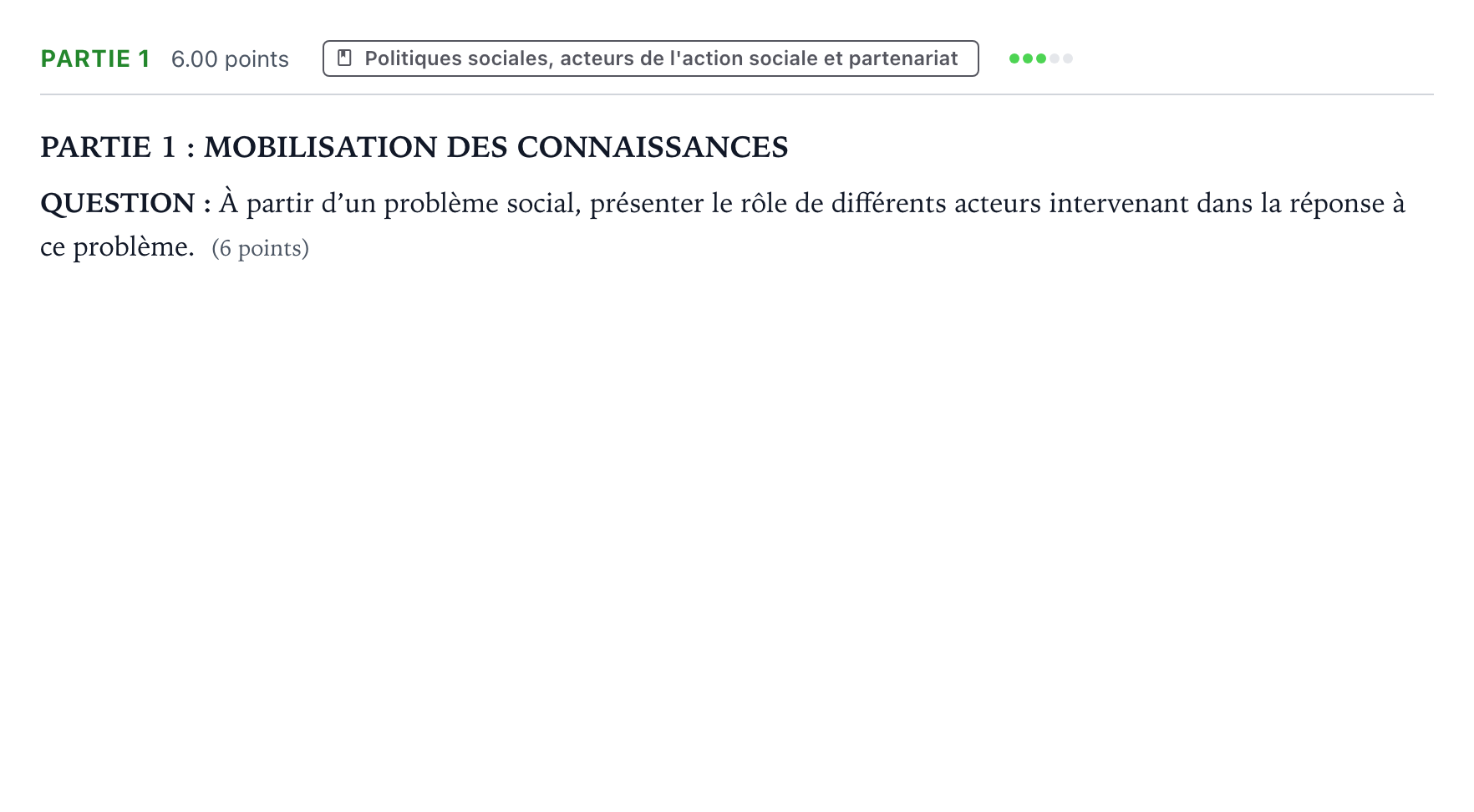Énoncé: Partie 1 · Bac ST2S Sciences et Techniques Sanitaires et Sociales Métropole remplacement 2026