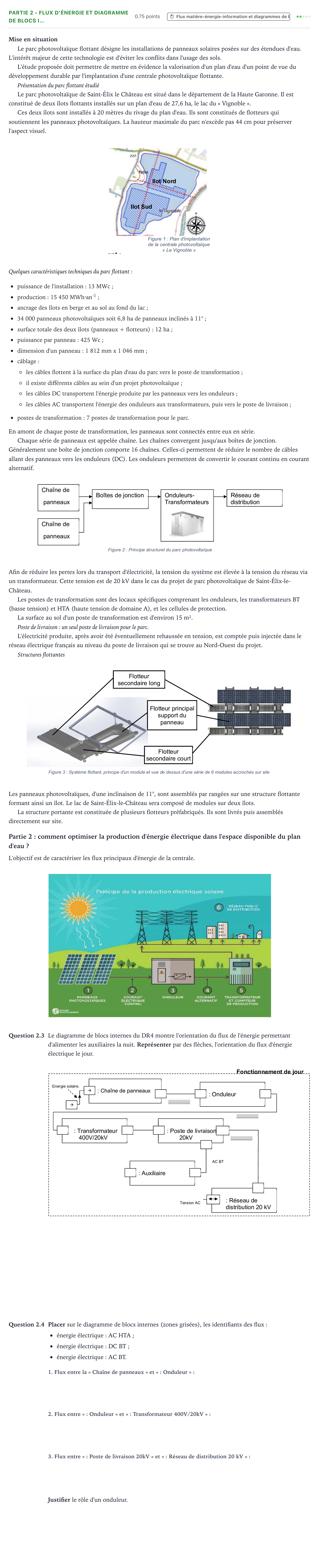 Énoncé: Partie 2 - Flux d'énergie et diagramme de blocs i… · Bac STI2D Ingénierie, Innovation et Développement Durable Métropole remplacement - AC 2024