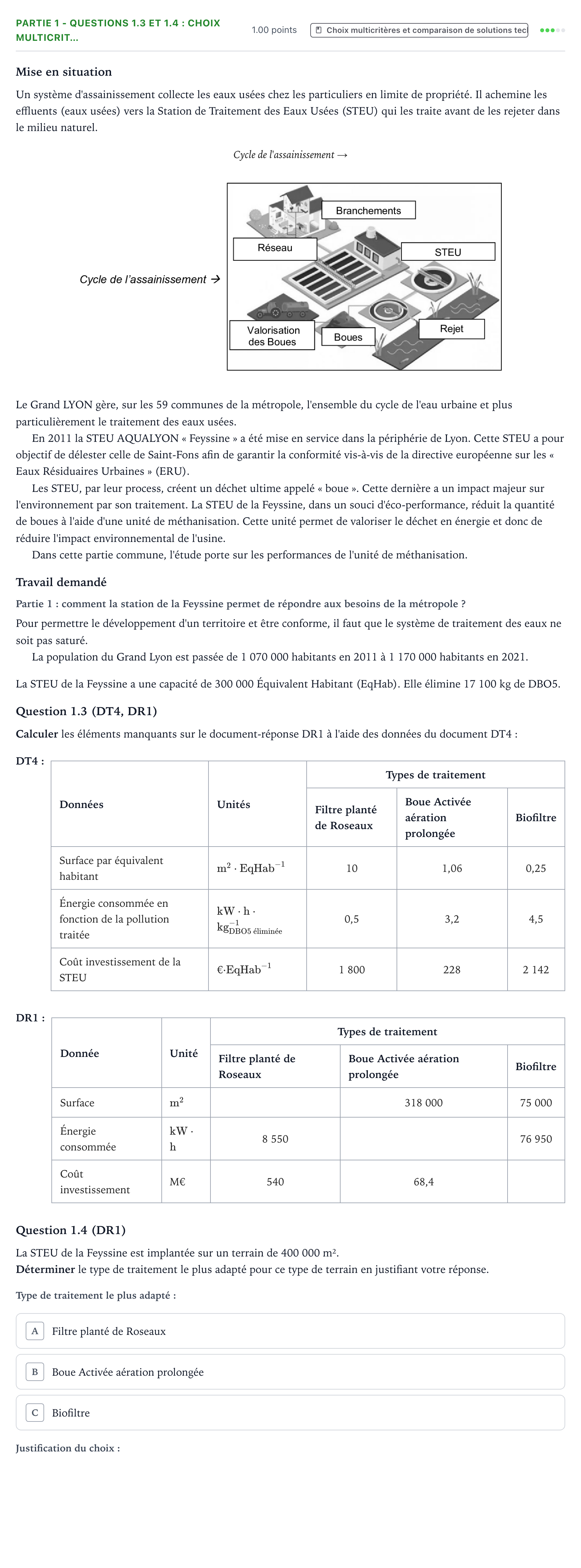 Énoncé: Partie 1 - Questions 1.3 et 1.4 : Choix multicrit… · Bac STI2D Ingénierie, Innovation et Développement Durable Métropole remplacement - AC 2025