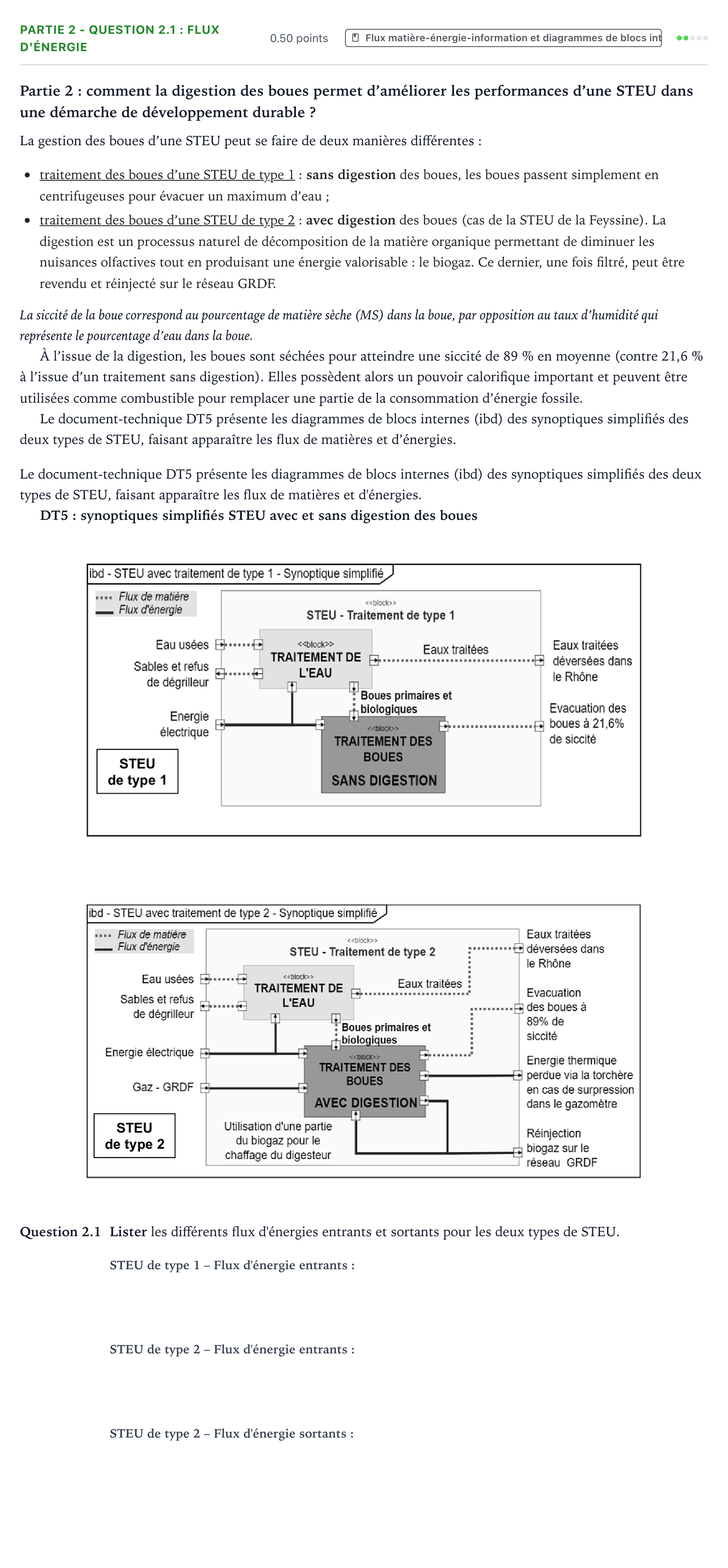 Énoncé: Partie 2 - Question 2.1 : Flux d'énergie · Bac STI2D Ingénierie, Innovation et Développement Durable Métropole remplacement - AC 2025