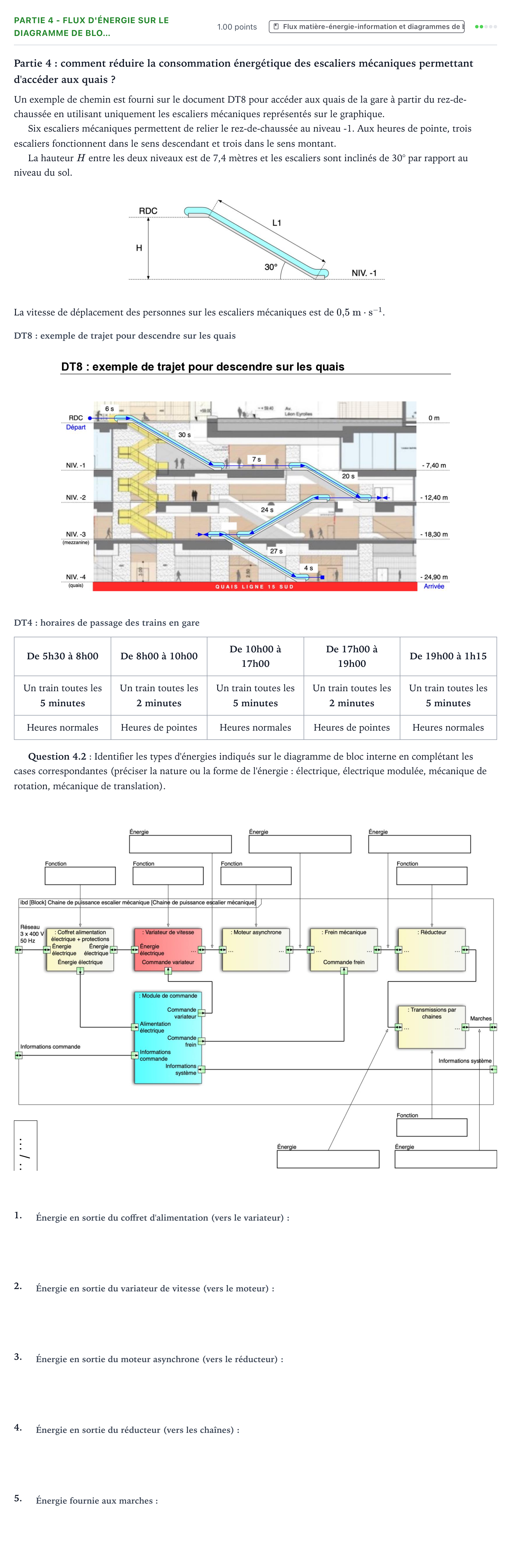 Énoncé: Partie 4 - Flux d'énergie sur le diagramme de blo… · Bac STI2D Ingénierie, Innovation et Développement Durable Métropole remplacement - AC 2026