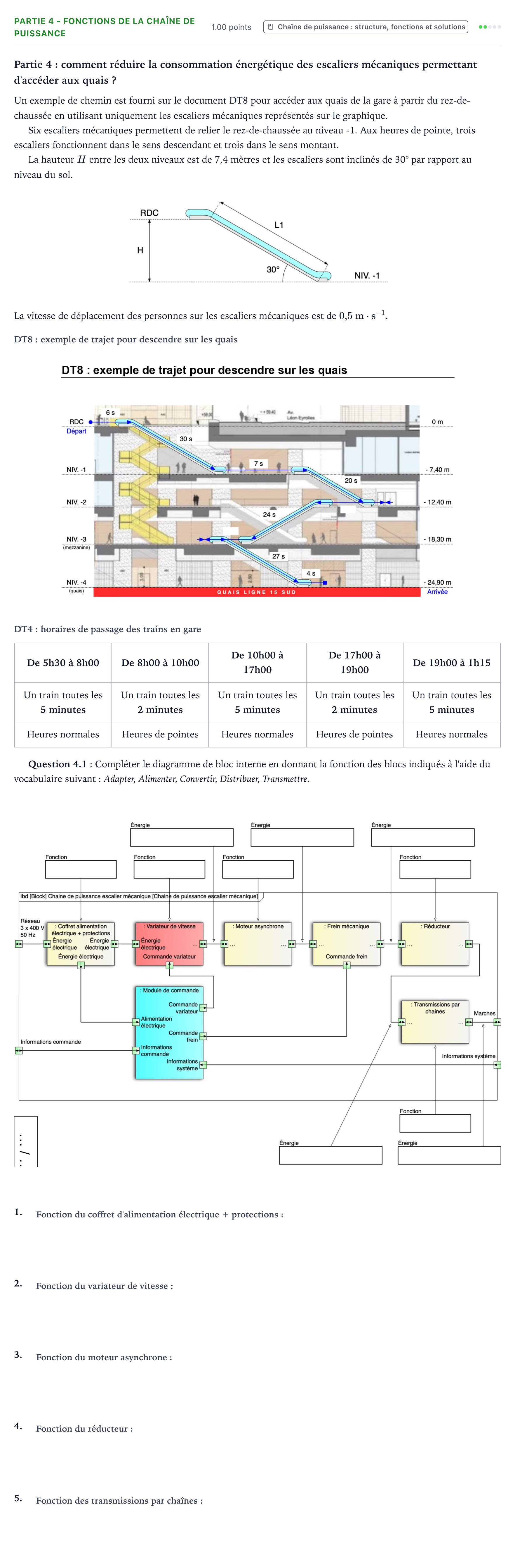 Énoncé: Partie 4 - Fonctions de la chaîne de puissance · Bac STI2D Ingénierie, Innovation et Développement Durable Métropole remplacement - AC 2026