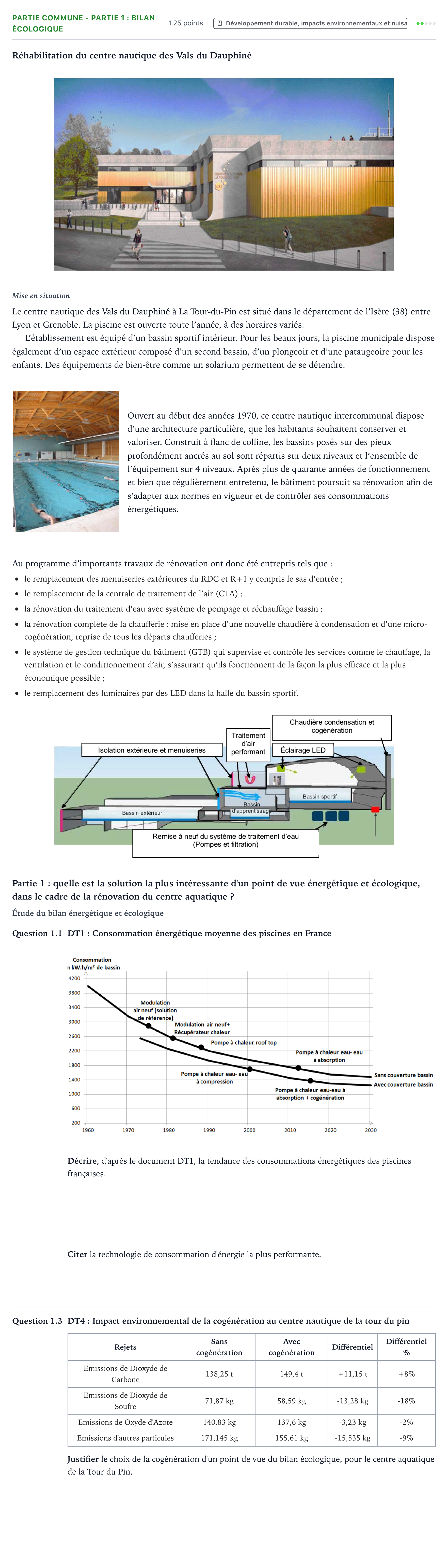 Énoncé: Partie commune - Partie 1 : Bilan écologique · Bac STI2D Ingénierie, Innovation et Développement Durable Métropole Candidat libre - EE 2021