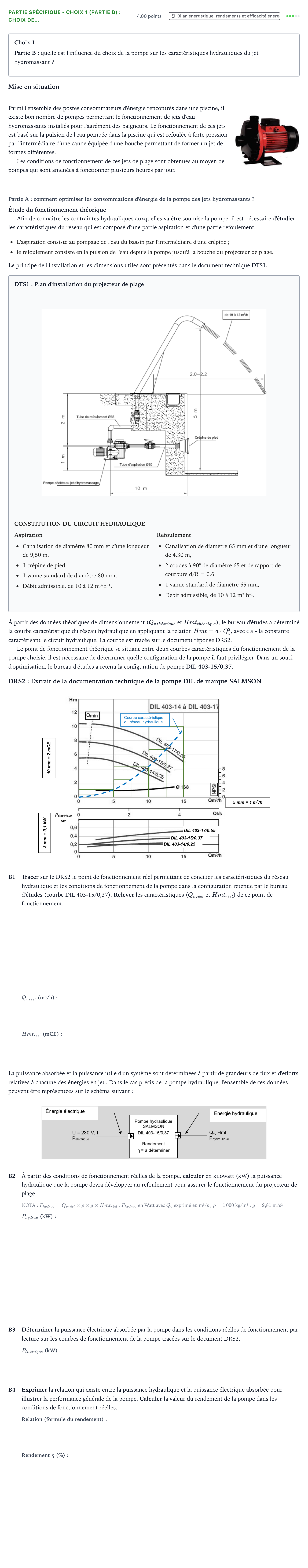 Énoncé: Partie spécifique - Choix 1 (Partie B) : Choix de… · Bac STI2D Ingénierie, Innovation et Développement Durable Métropole Candidat libre - EE 2021