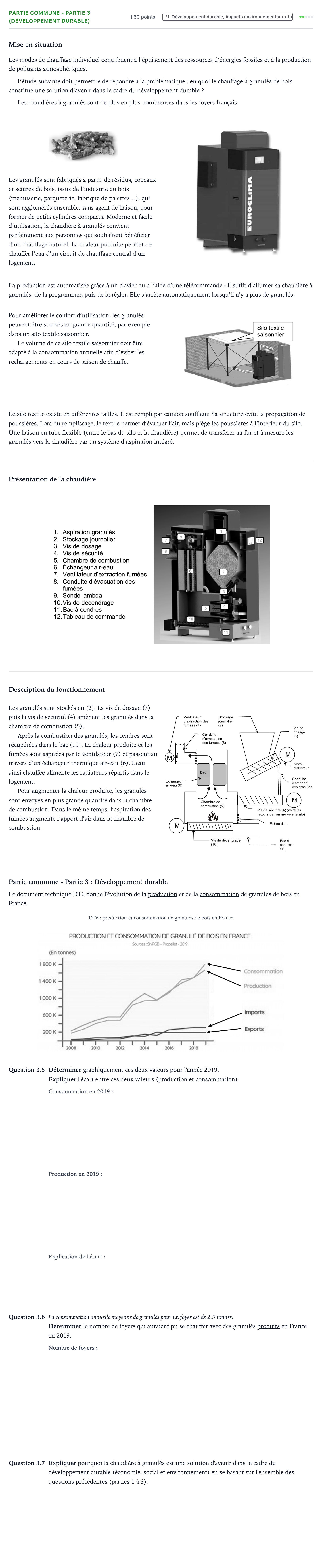 Énoncé: Partie commune - Partie 3 (Développement durable) · Bac STI2D Ingénierie, Innovation et Développement Durable Métropole remplacement - EE 2021