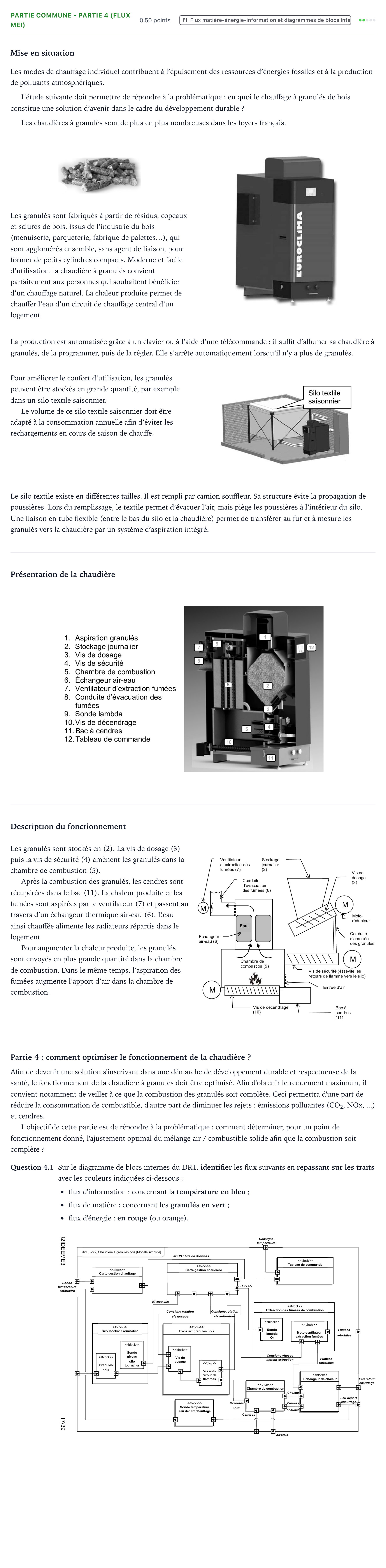 Énoncé: Partie commune - Partie 4 (Flux MEI) · Bac STI2D Ingénierie, Innovation et Développement Durable Métropole remplacement - EE 2021