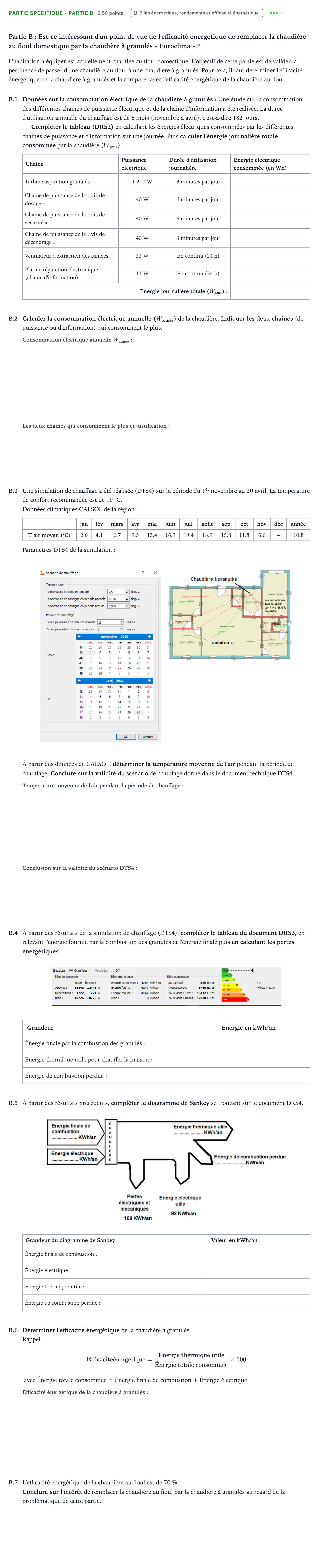 Énoncé: Partie spécifique - Partie B · Bac STI2D Ingénierie, Innovation et Développement Durable Métropole remplacement - EE 2021