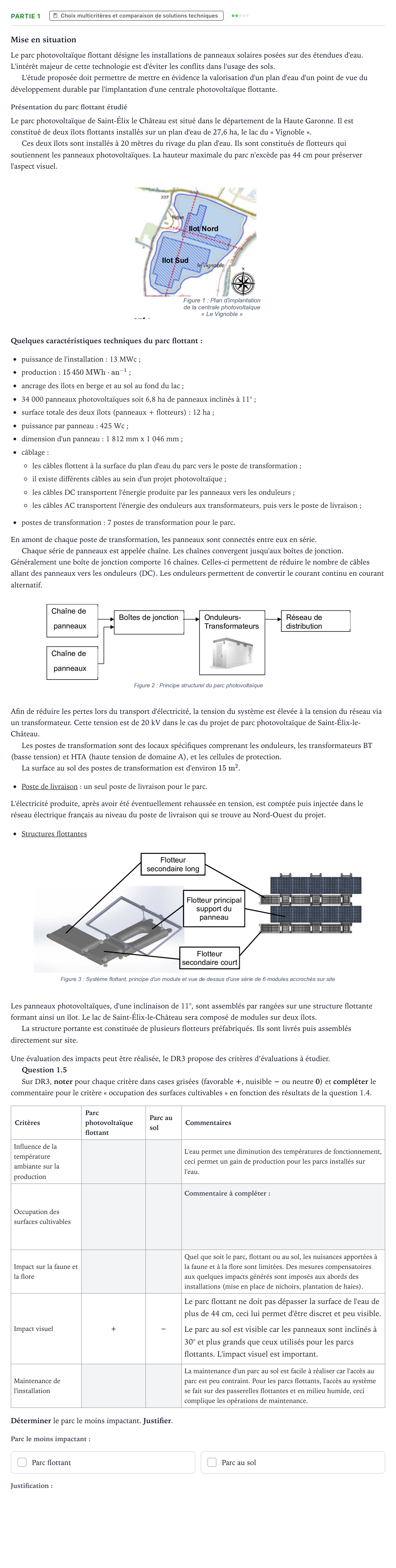 Énoncé: Partie 1 - Choix multicritères · Bac STI2D Ingénierie, Innovation et Développement Durable Métropole remplacement - EE 2024