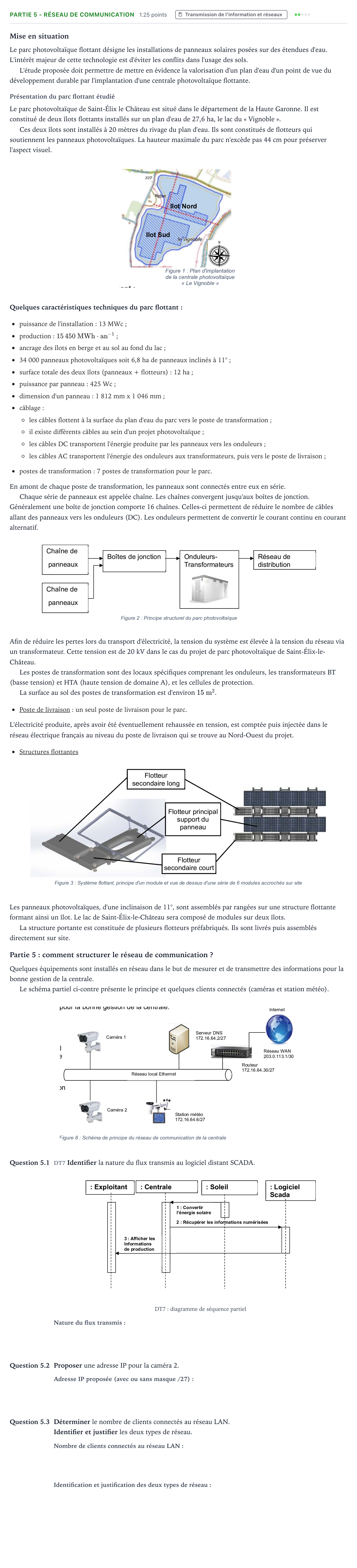 Énoncé: Partie 5 - Réseau de communication · Bac STI2D Ingénierie, Innovation et Développement Durable Métropole remplacement - EE 2024