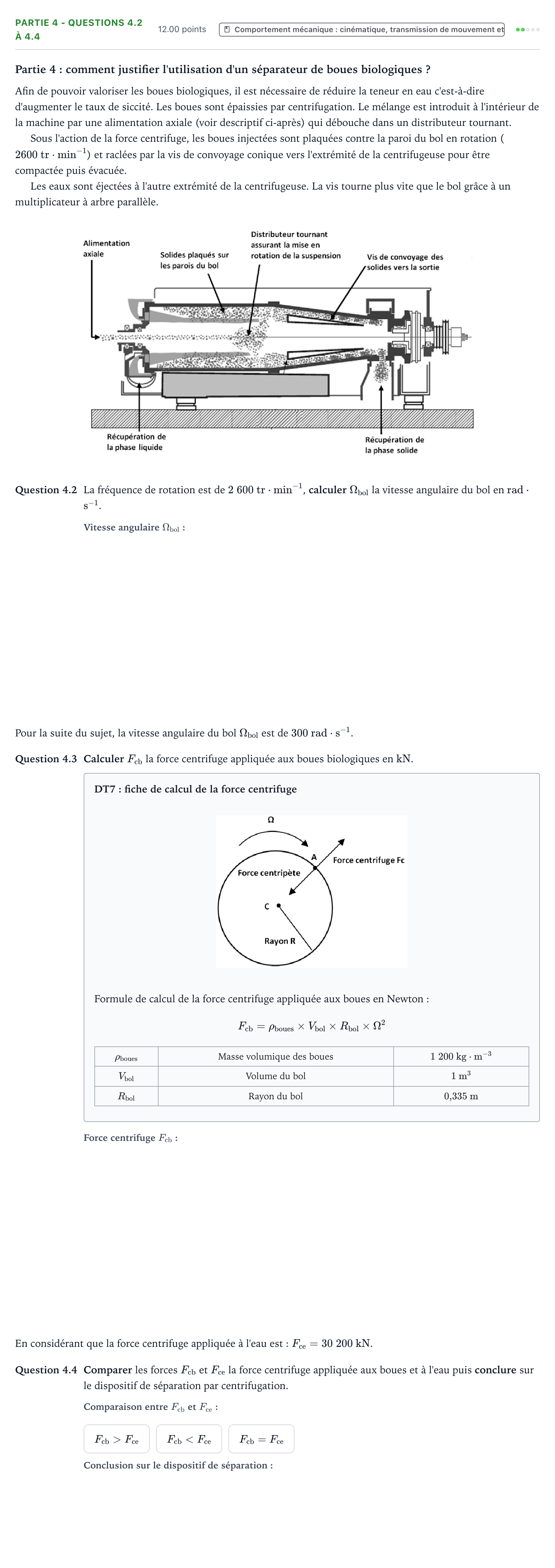 Énoncé: Partie 4 - Questions 4.2 à 4.4 · Bac STI2D Ingénierie, Innovation et Développement Durable Métropole remplacement - EE 2025