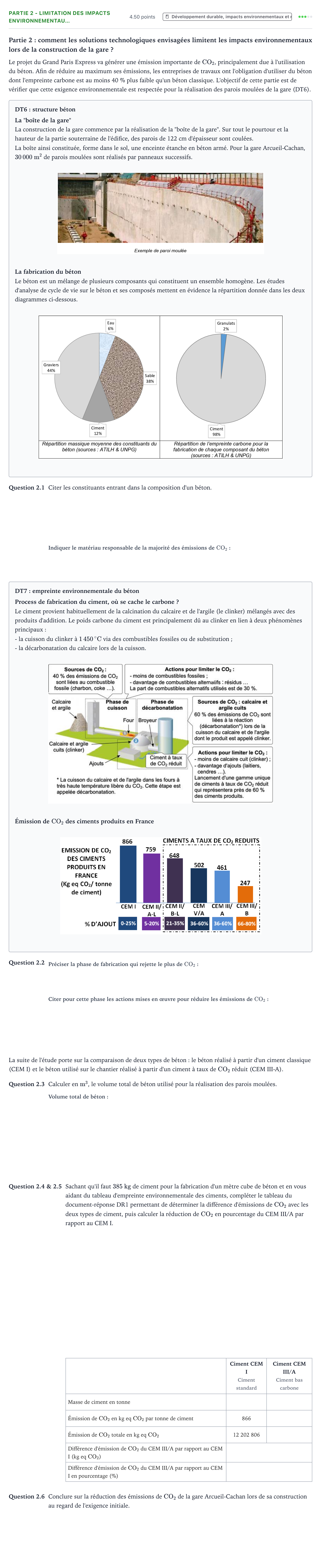Énoncé: Partie 2 - Limitation des impacts environnementau… · Bac STI2D Ingénierie, Innovation et Développement Durable Métropole remplacement - EE 2026
