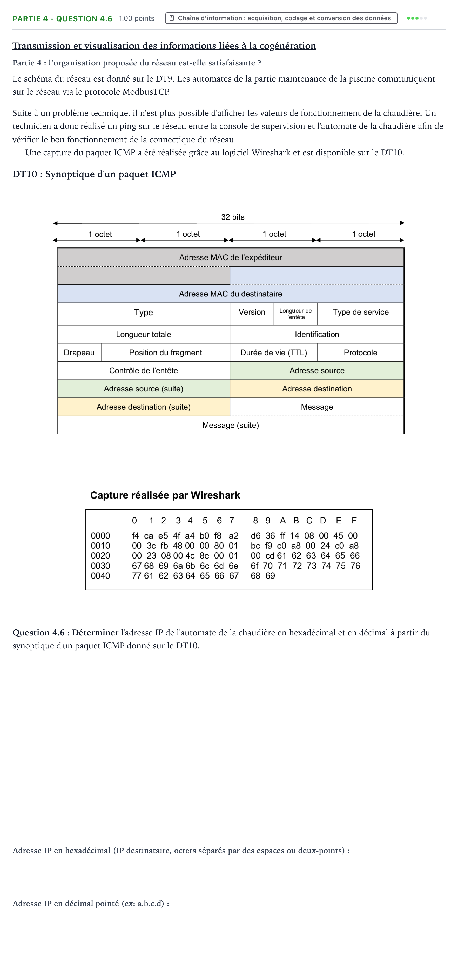 Énoncé: Partie 4 - Question 4.6 · Bac STI2D Ingénierie, Innovation et Développement Durable Métropole Candidat libre - ITEC 2021