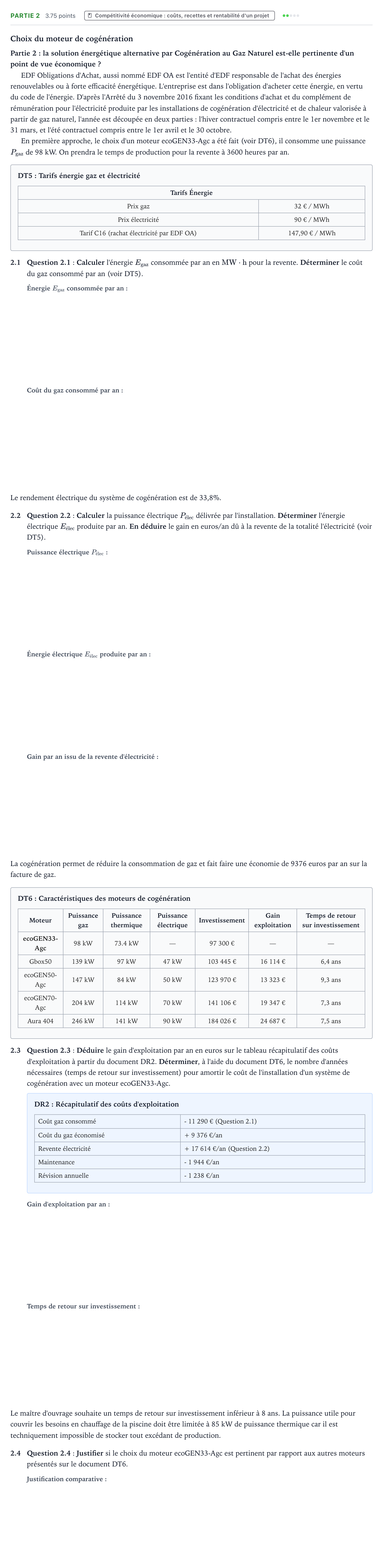 Énoncé: Partie 2 · Bac STI2D Ingénierie, Innovation et Développement Durable Métropole Candidat libre - ITEC 2021