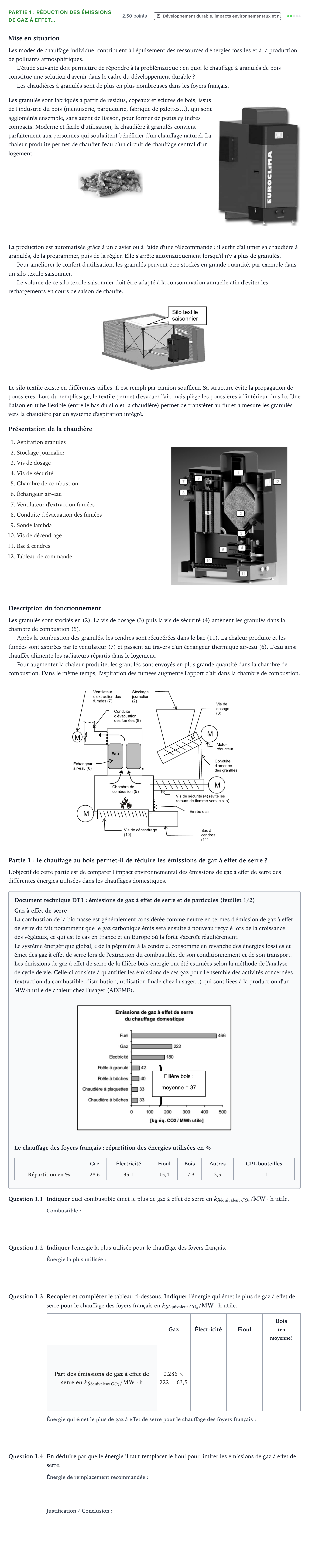 Énoncé: Partie 1 : Réduction des émissions de gaz à effet… · Bac STI2D Ingénierie, Innovation et Développement Durable Métropole remplacement - ITEC 2021