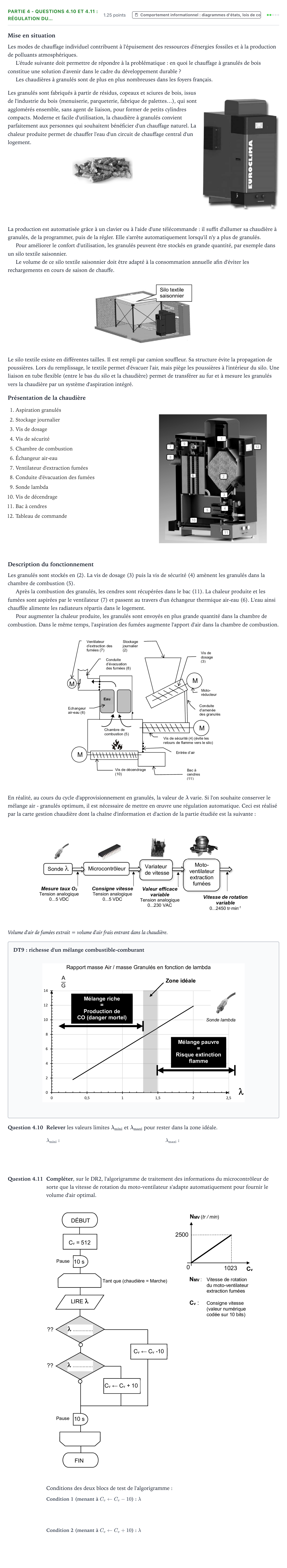 Énoncé: Partie 4 - Questions 4.10 et 4.11 : Régulation du… · Bac STI2D Ingénierie, Innovation et Développement Durable Métropole remplacement - ITEC 2021