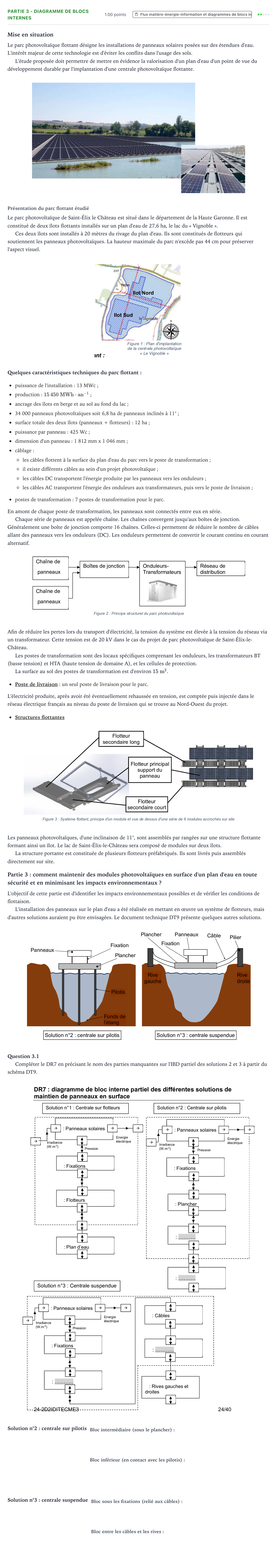 Énoncé: Partie 3 - Diagramme de blocs internes · Bac STI2D Ingénierie, Innovation et Développement Durable Métropole remplacement - ITEC 2024