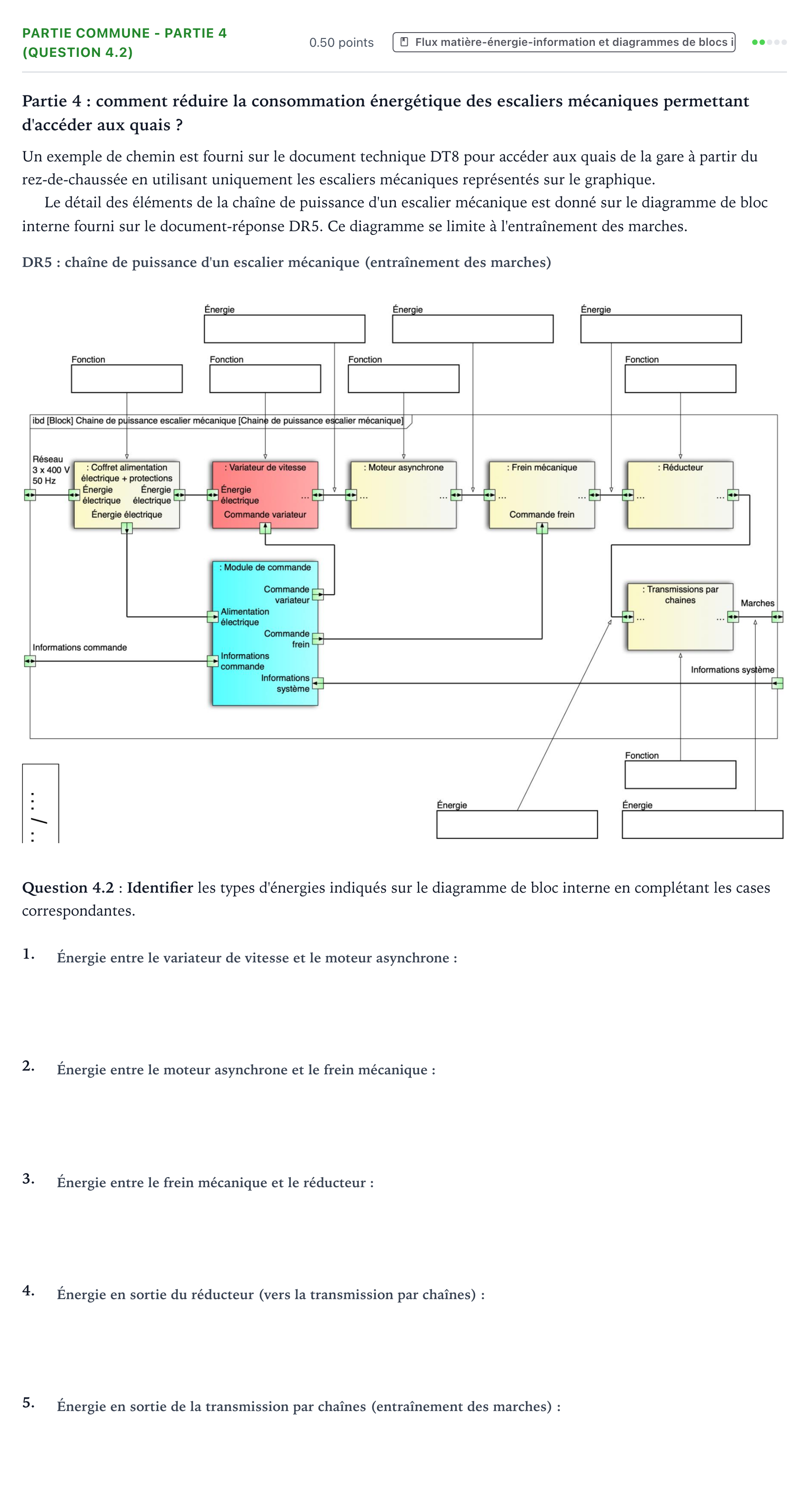 Énoncé: Partie commune - Partie 4 (Question 4.2) · Bac STI2D Ingénierie, Innovation et Développement Durable Métropole remplacement - ITEC 2026
