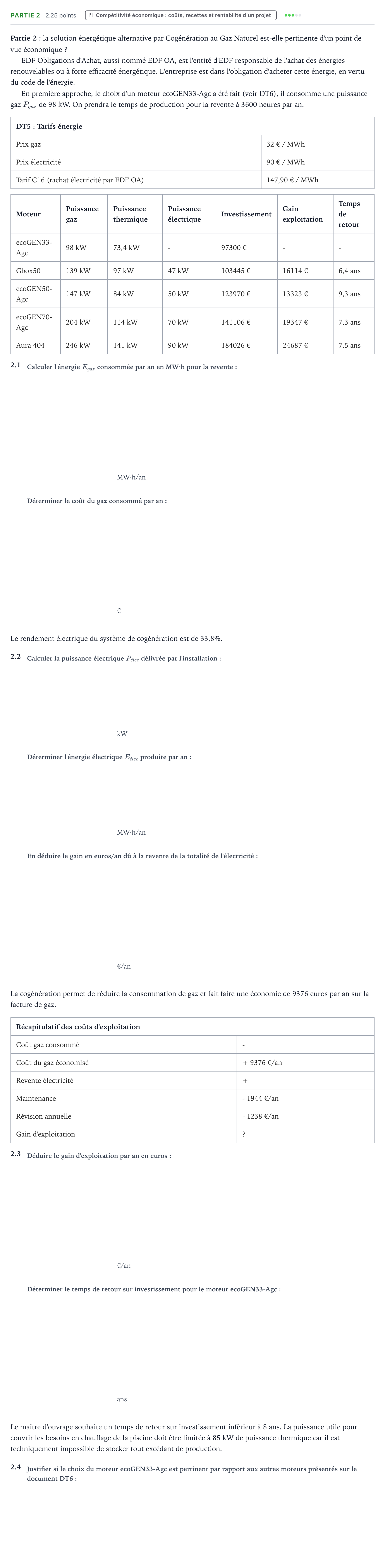 Énoncé: Partie 2 · Bac STI2D Ingénierie, Innovation et Développement Durable Métropole Candidat libre - SIN 2021