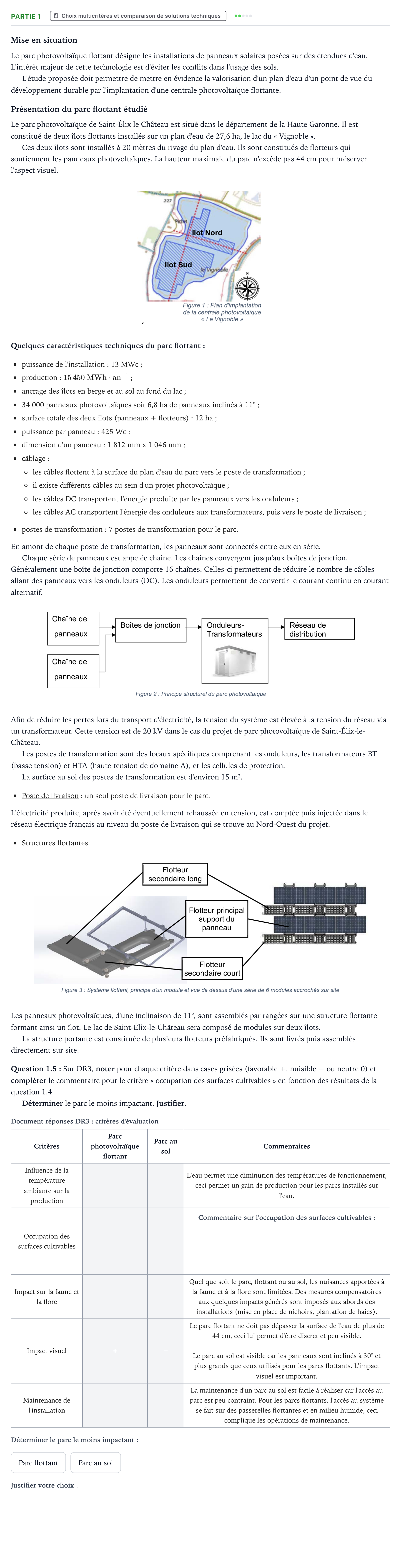 Énoncé: Partie 1 - Choix multicritères · Bac STI2D Ingénierie, Innovation et Développement Durable Métropole remplacement - SIN 2024