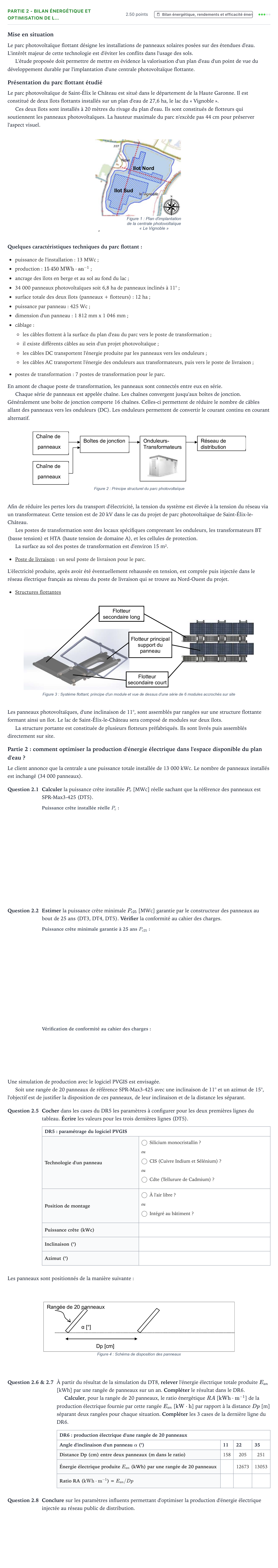 Énoncé: Partie 2 - Bilan énergétique et optimisation de l… · Bac STI2D Ingénierie, Innovation et Développement Durable Métropole remplacement - SIN 2024