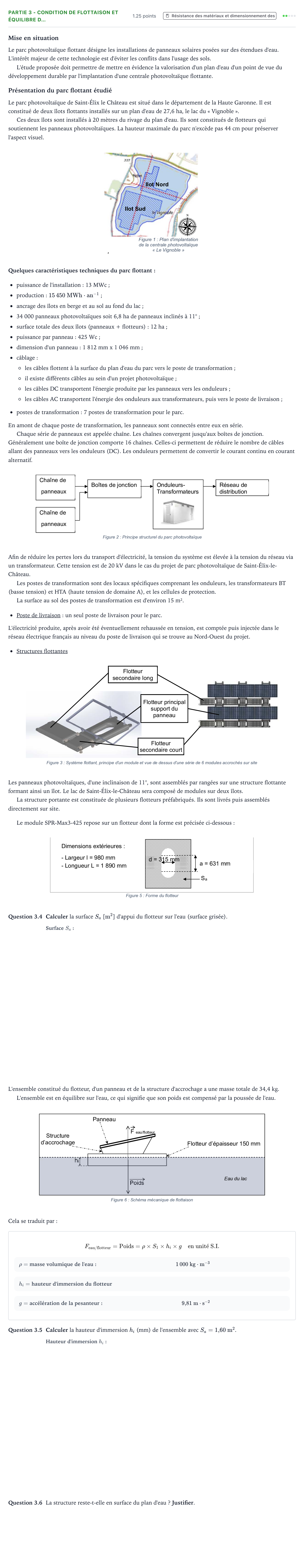 Énoncé: Partie 3 - Condition de flottaison et équilibre d… · Bac STI2D Ingénierie, Innovation et Développement Durable Métropole remplacement - SIN 2024